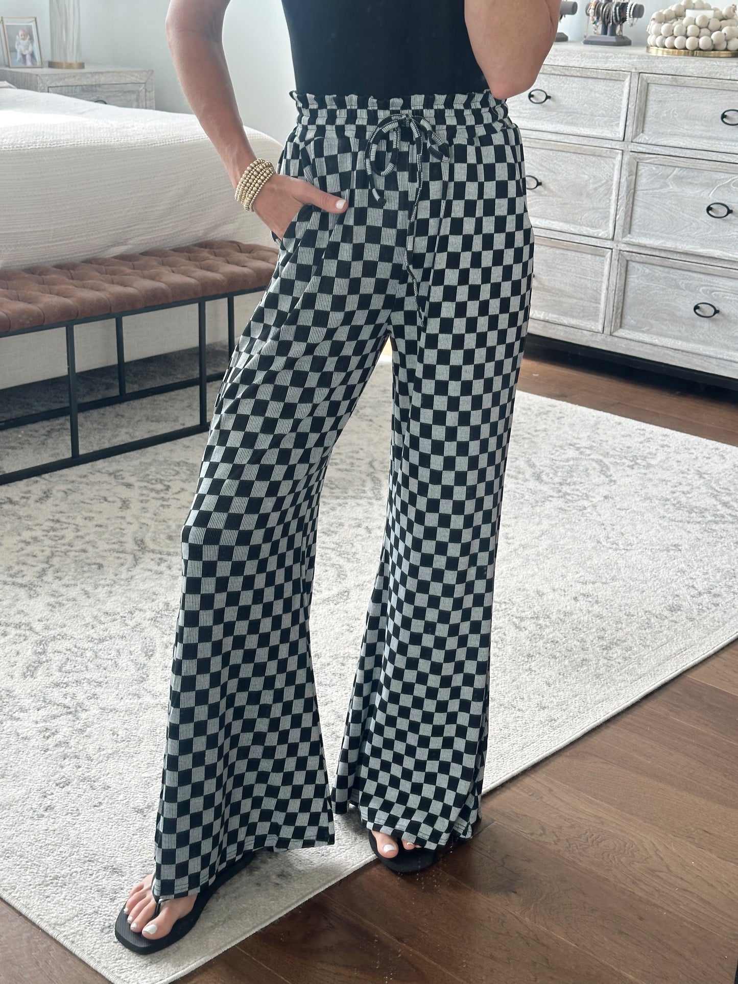 Checkered Palazzo Pant