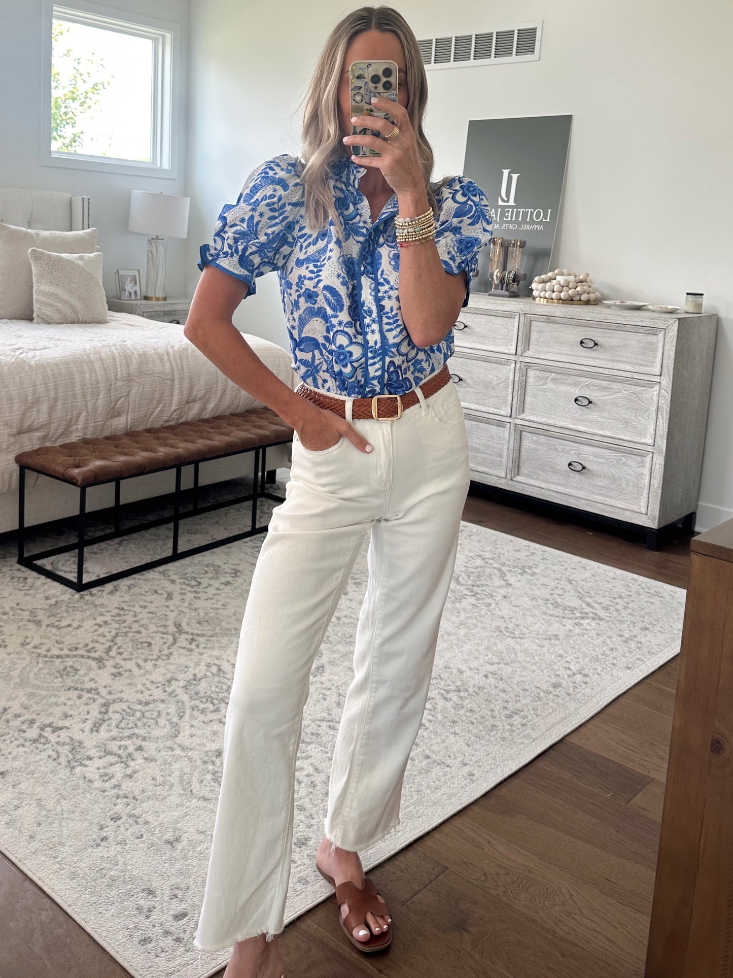 Blue & White Blouse