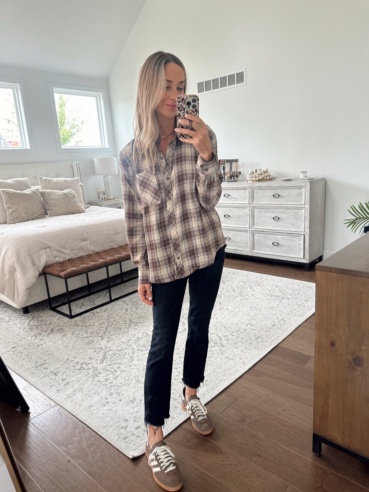 Classic Plaid Button Down- Brown