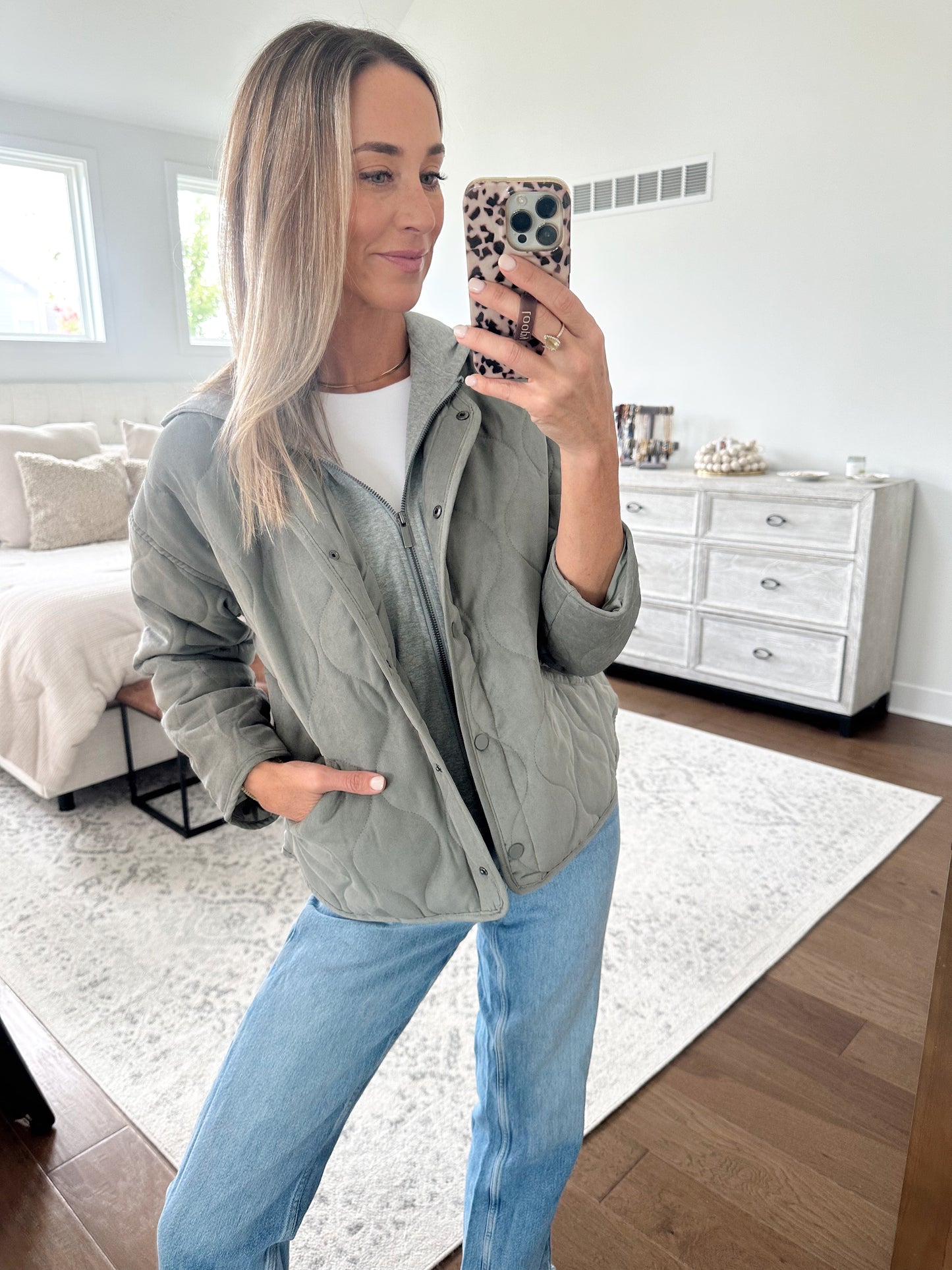 Olive Quilted Coat