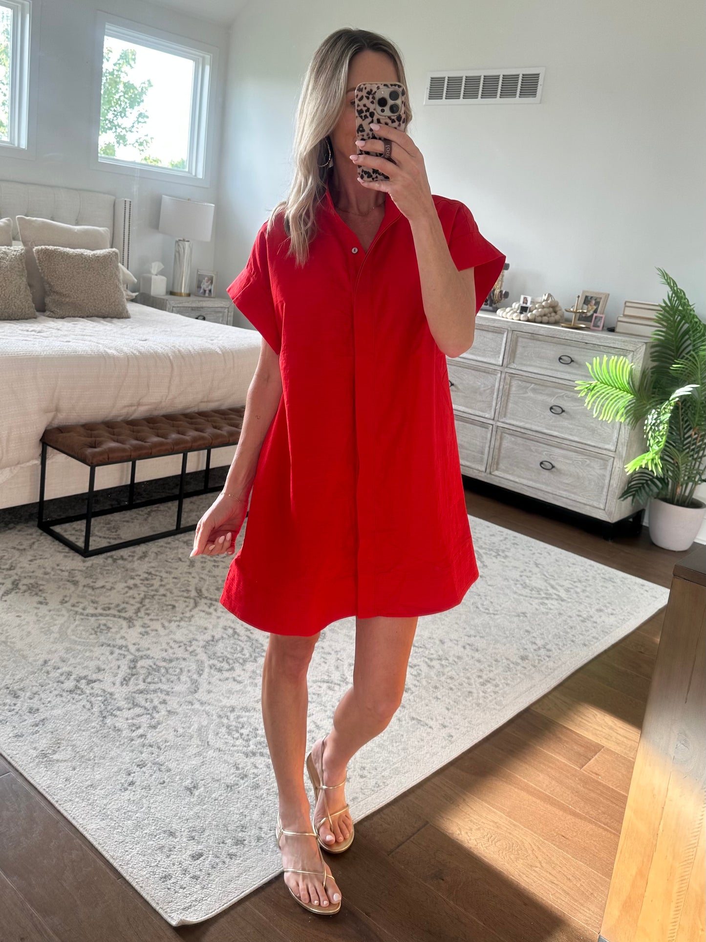 Red Shift Dress