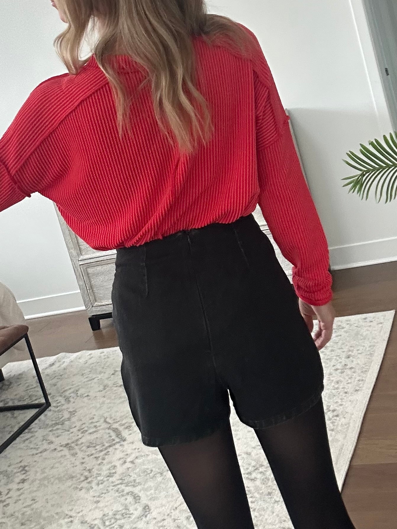 Black Denim Skort