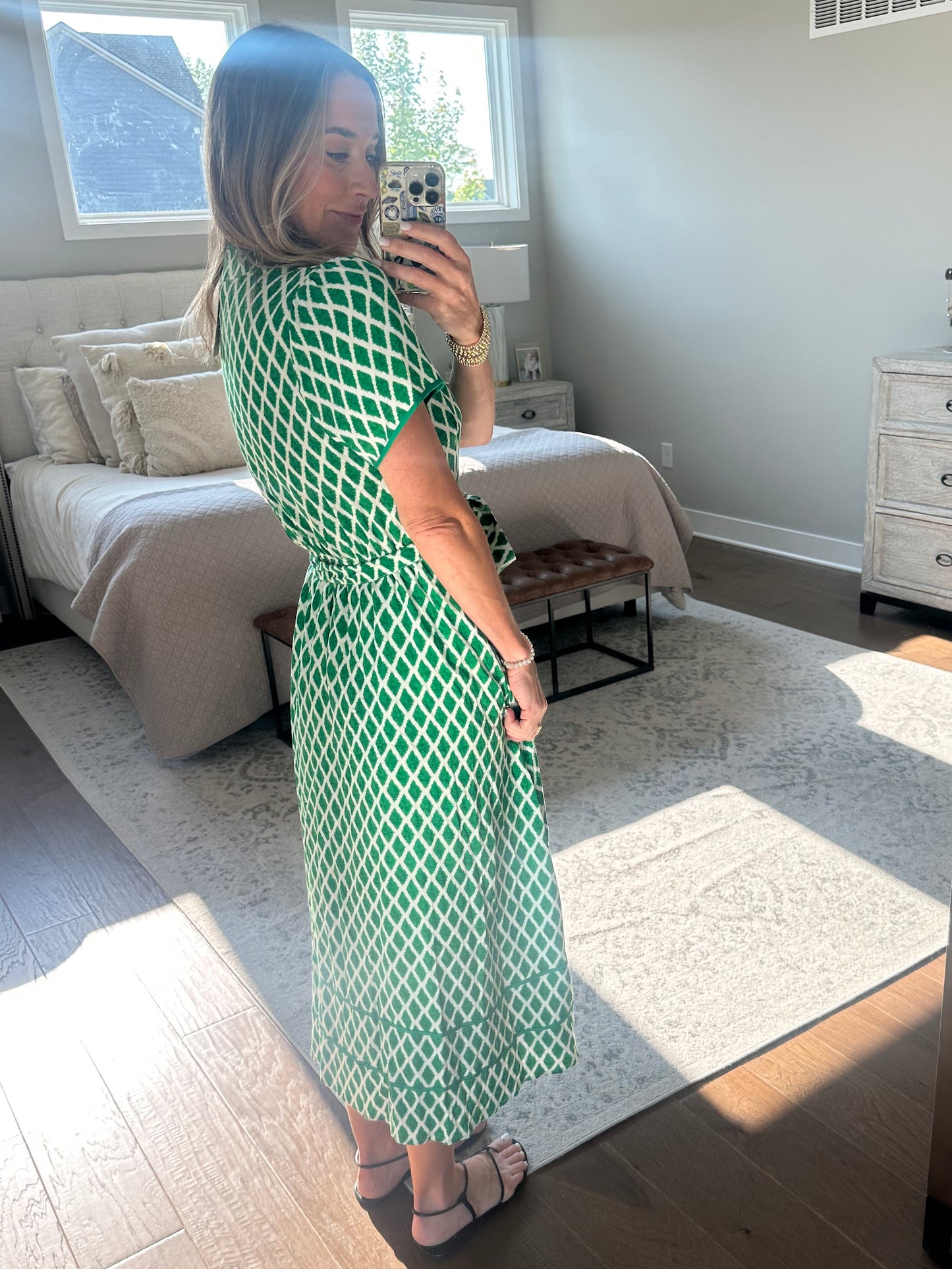 Green Geo Print Maxi