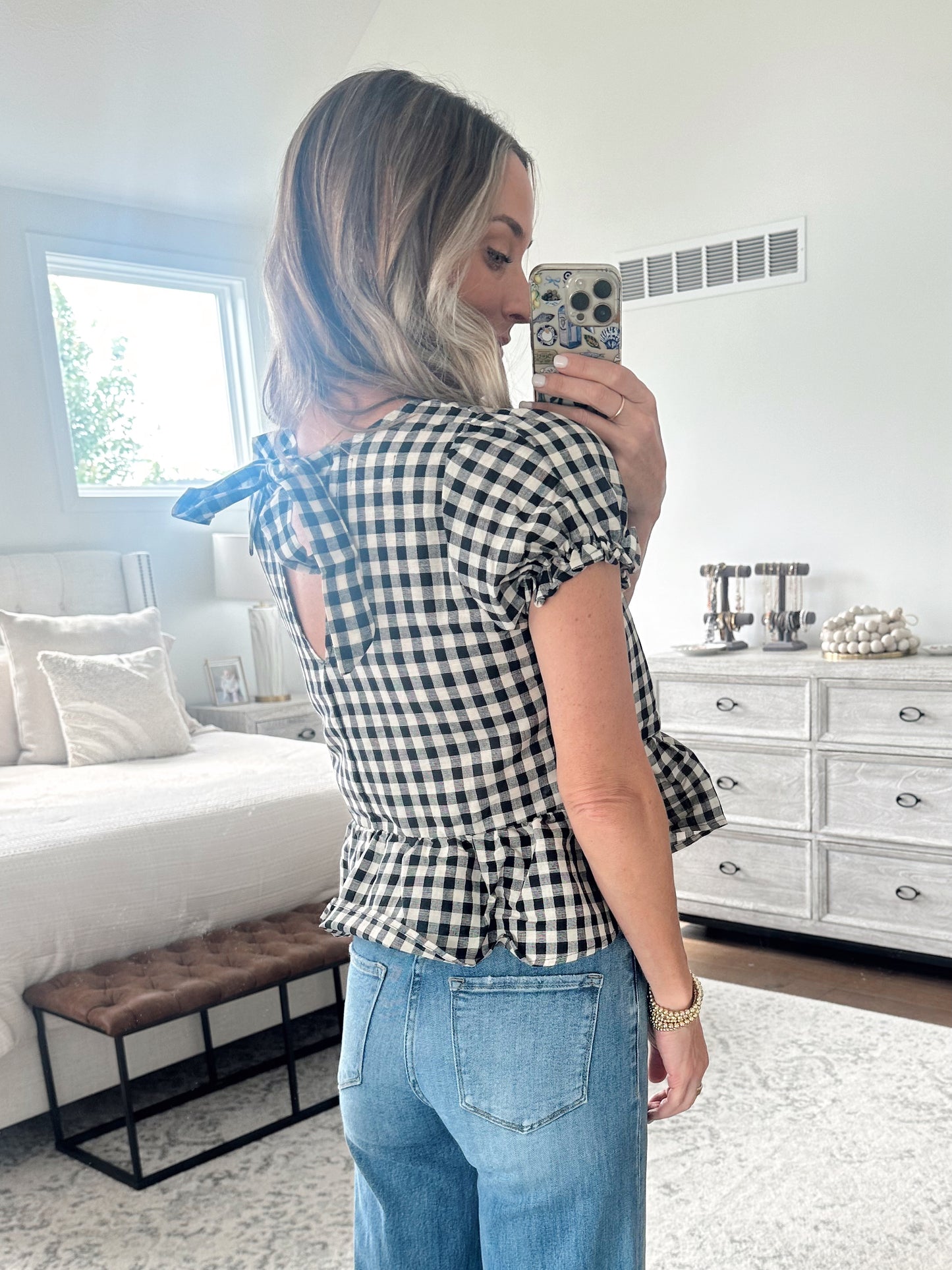 Linen Gingham Top