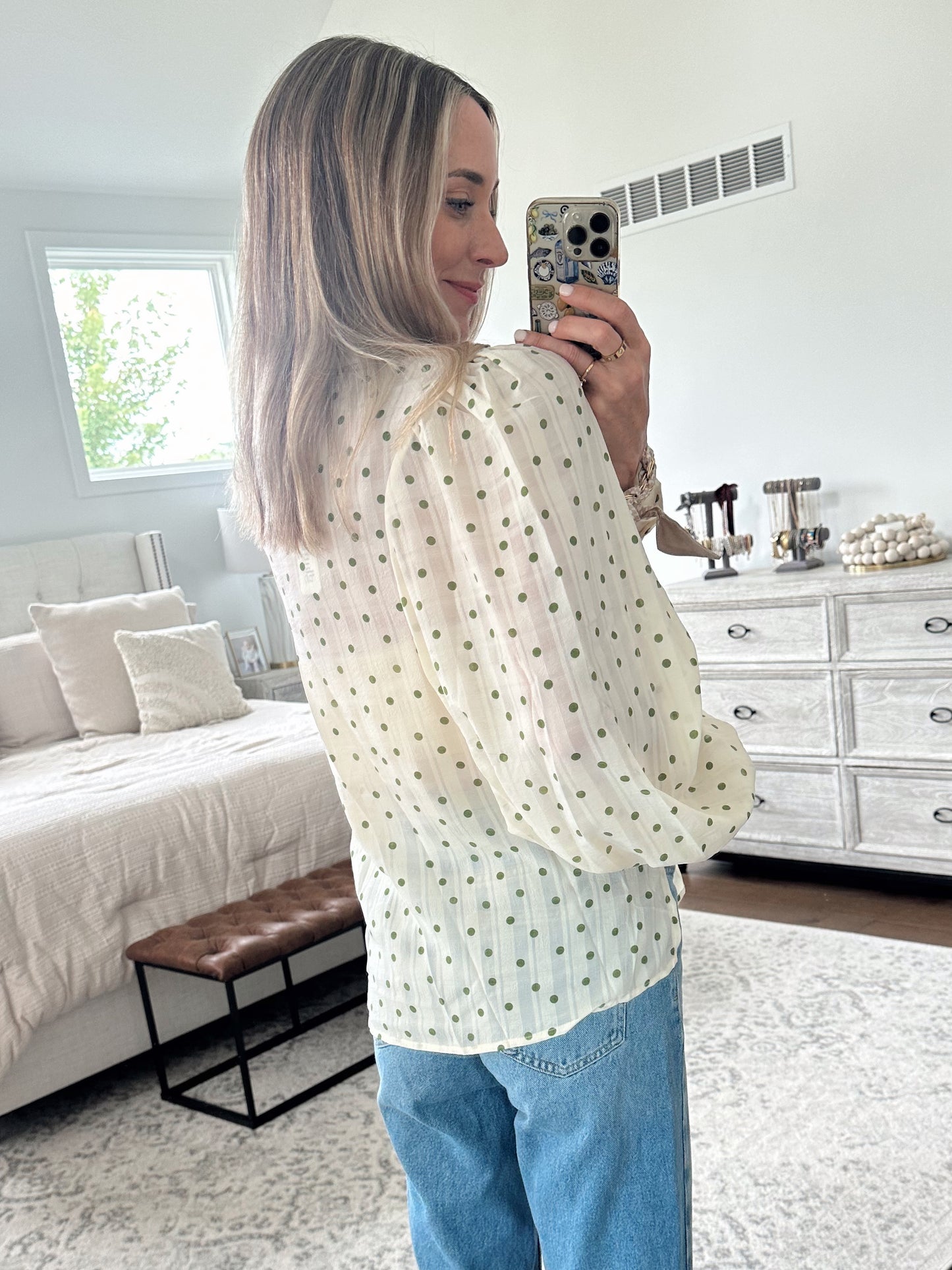 Lime Polka Dot Top