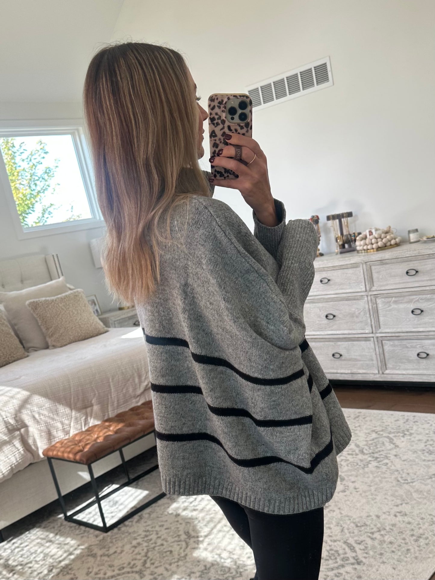 Grey Cowl Neck Sweater