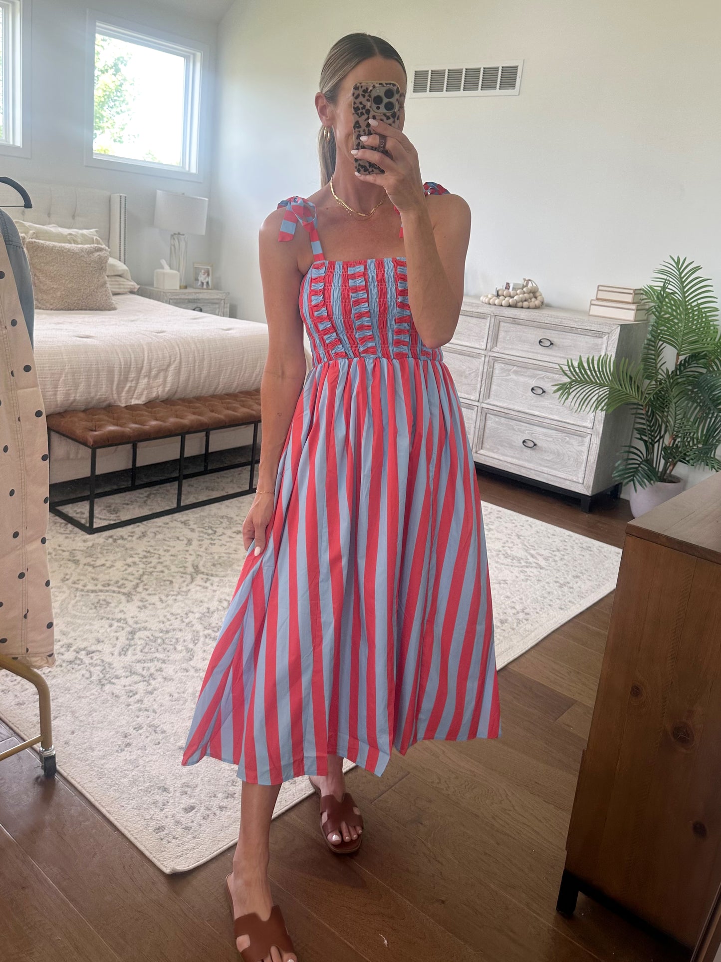 Red & Blue Tie Dress