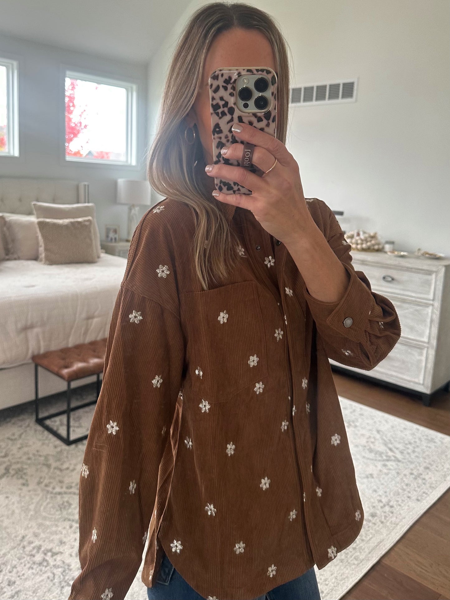 Floral Corduroy Shirt