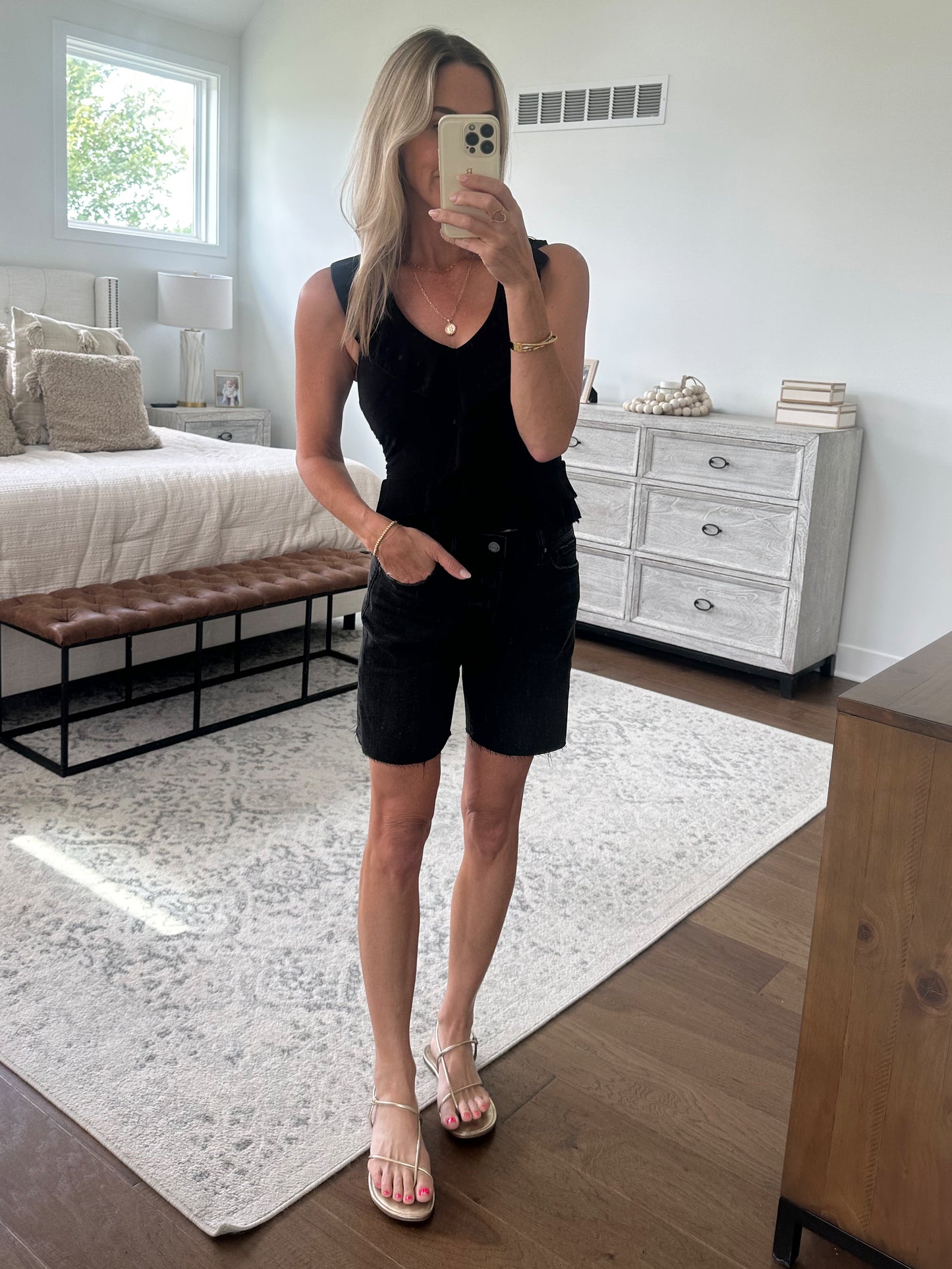 Black Ruffle Tank