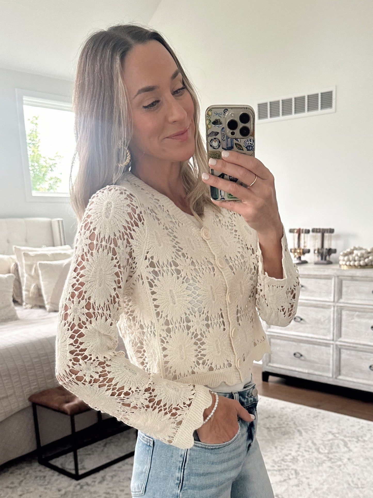 Floral Crochet Cardi