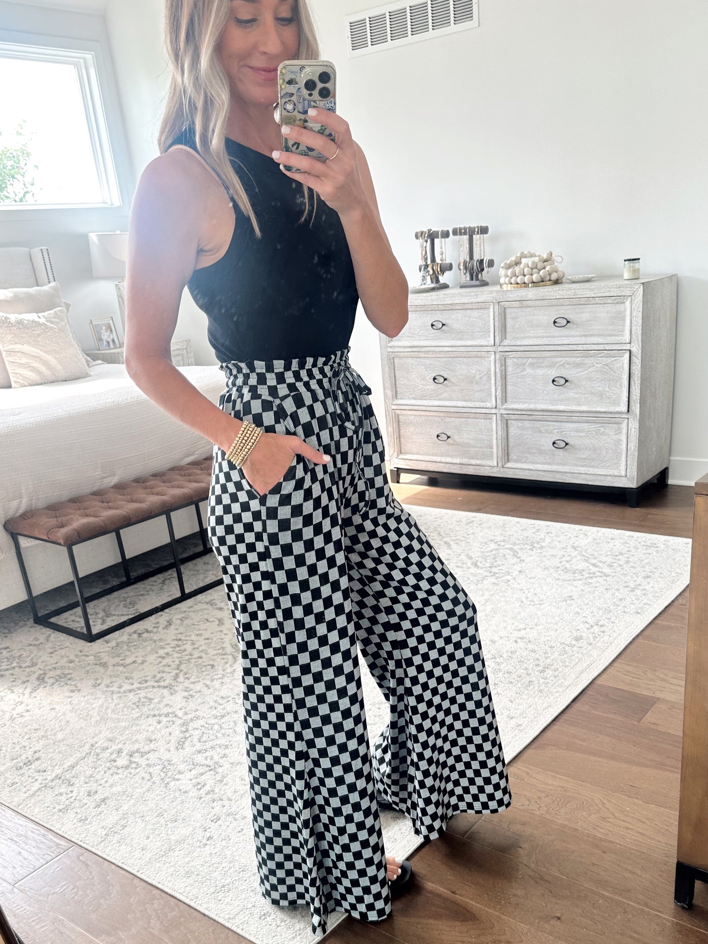 Checkered Palazzo Pant