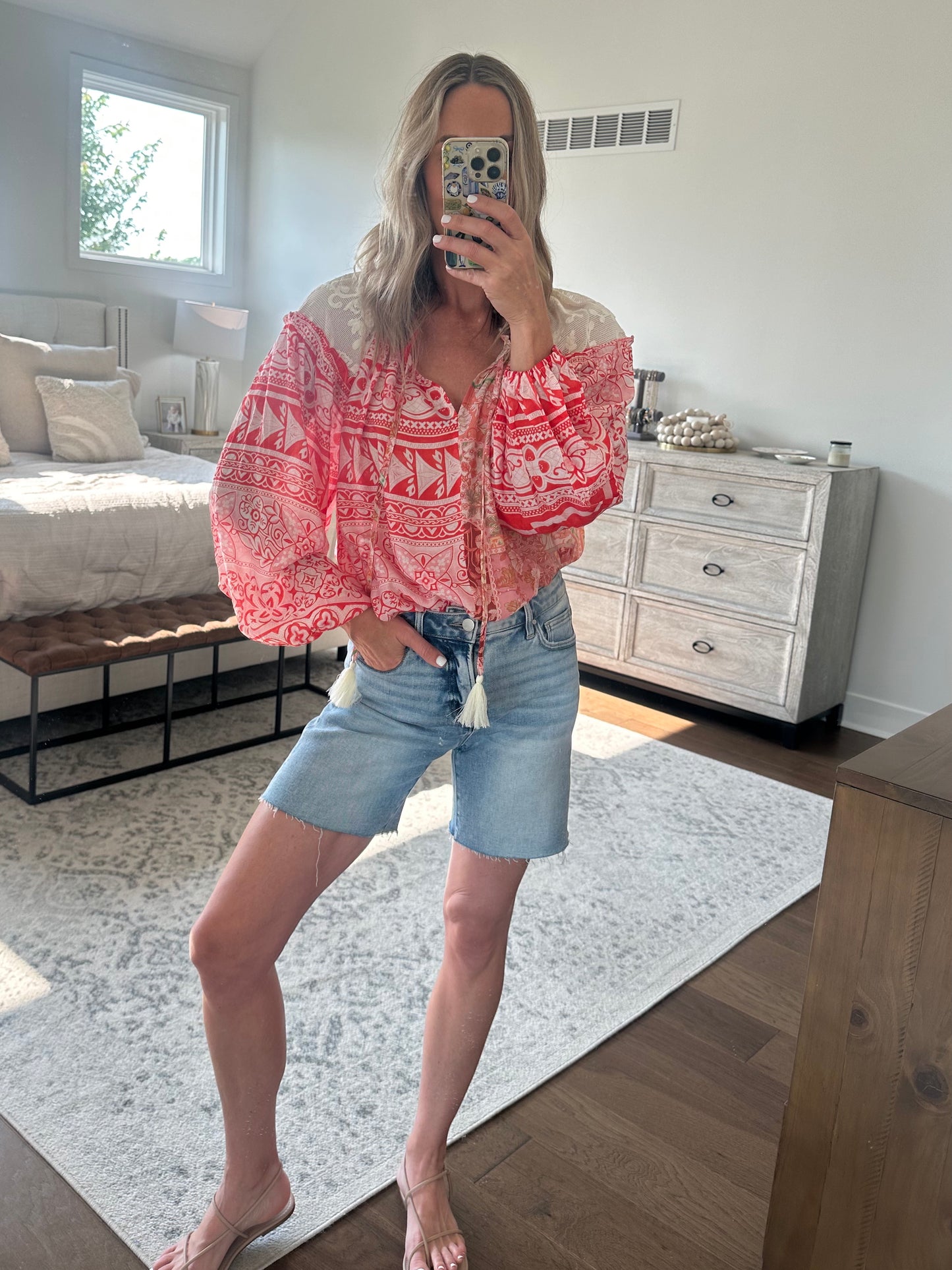 Red Printed Blouse