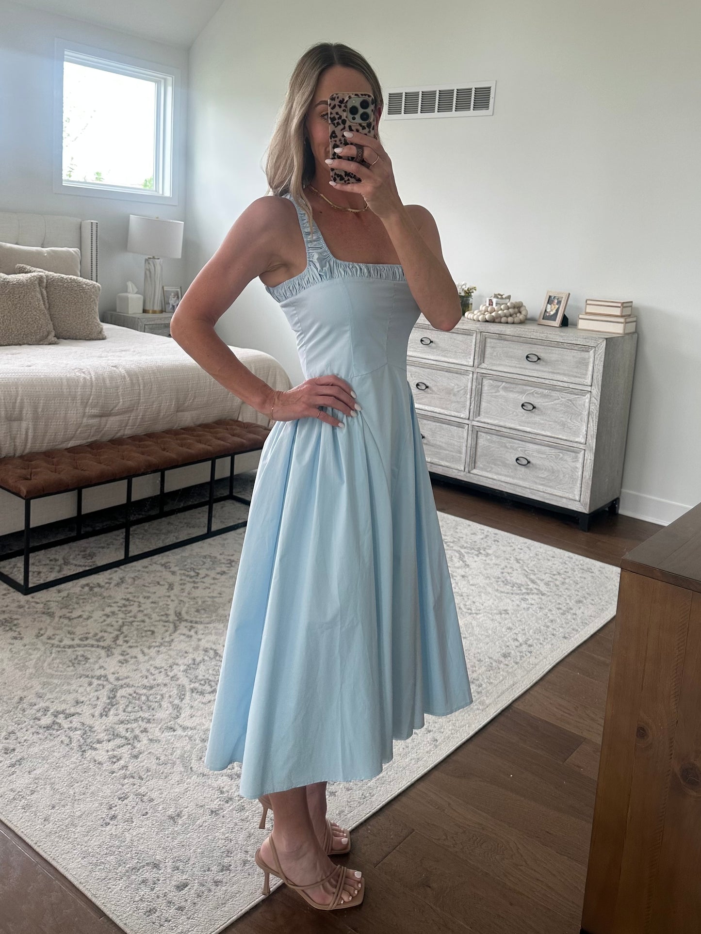 Blue Drop Waist Dress