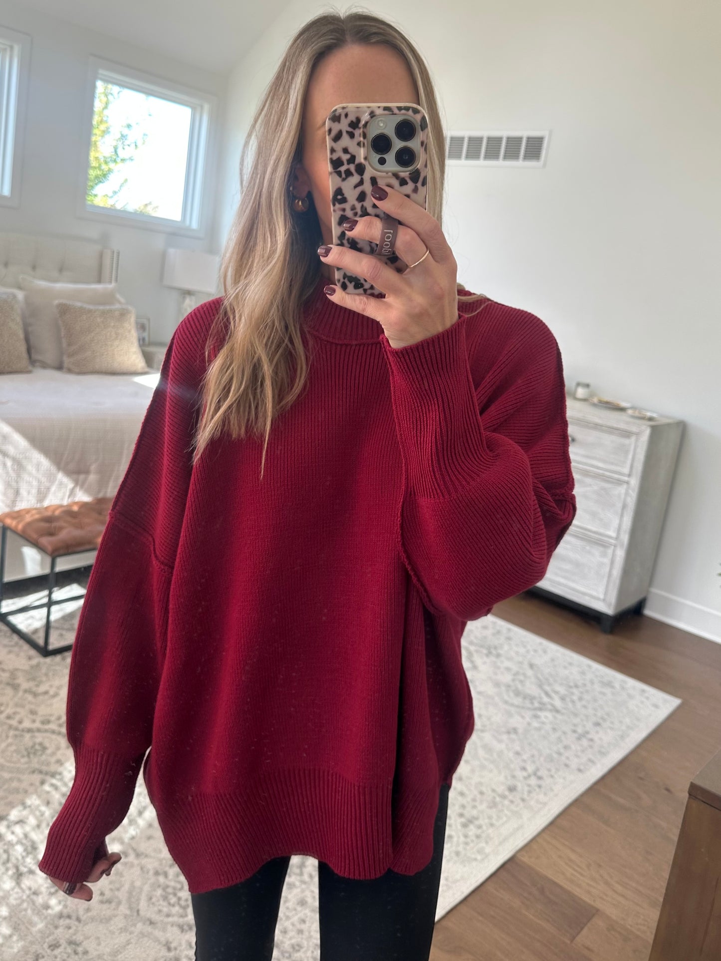 Oversized Sweater- Cabernet