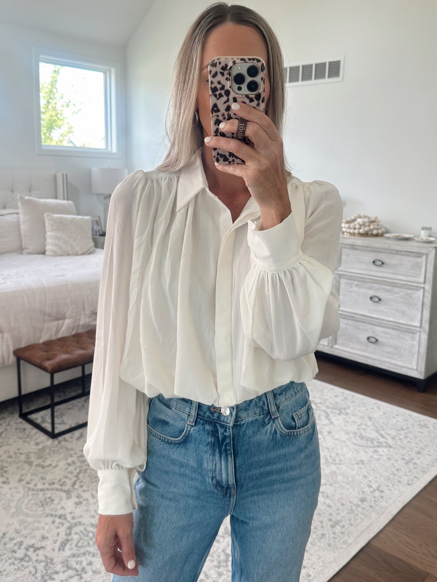 Bubble Hem Chiffon Top
