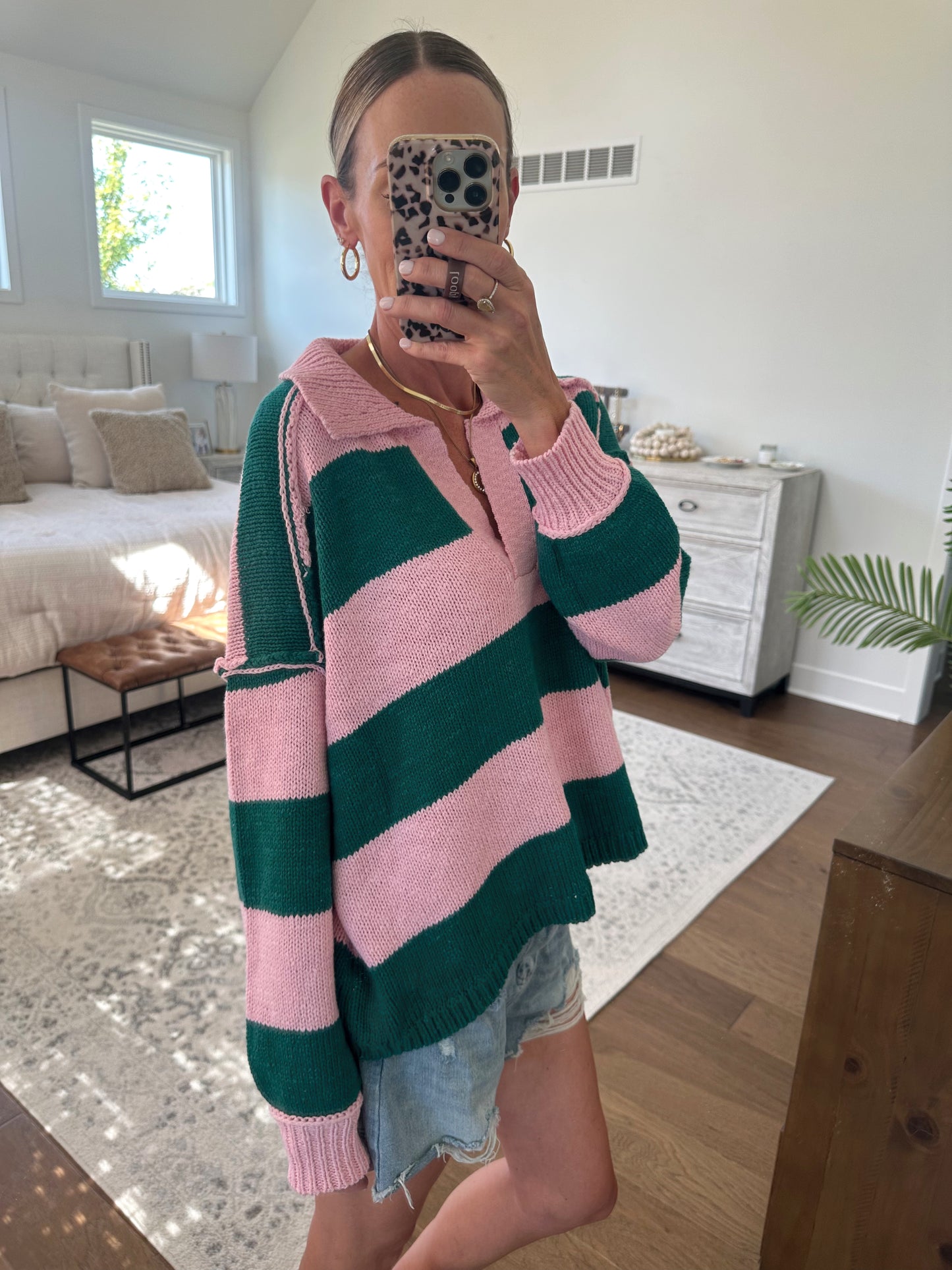 Pink/Green Sweater