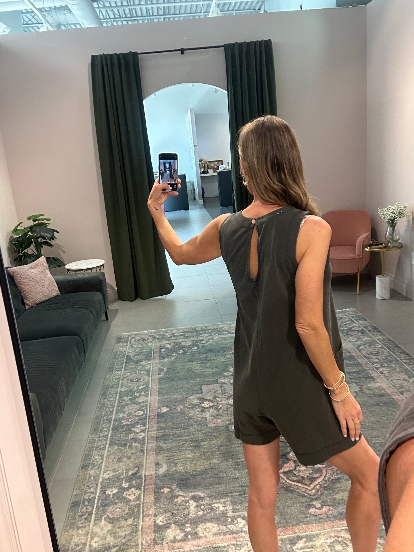 Faded Black Sleeveless Romper