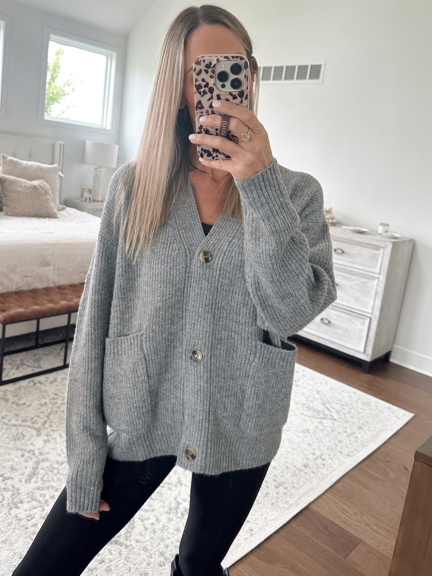 Grey Boyfriend Cardigan