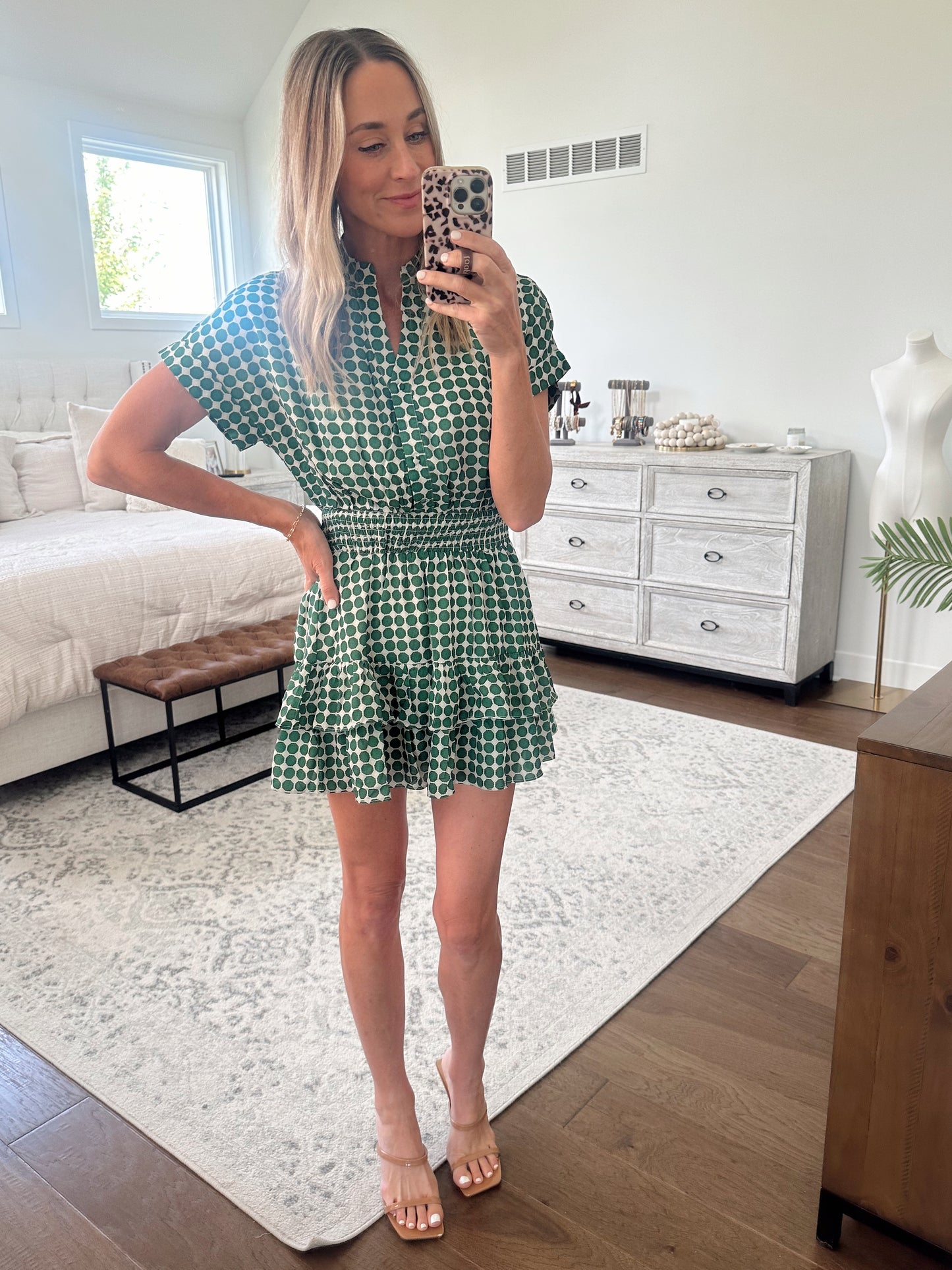 Green Smocked Dress