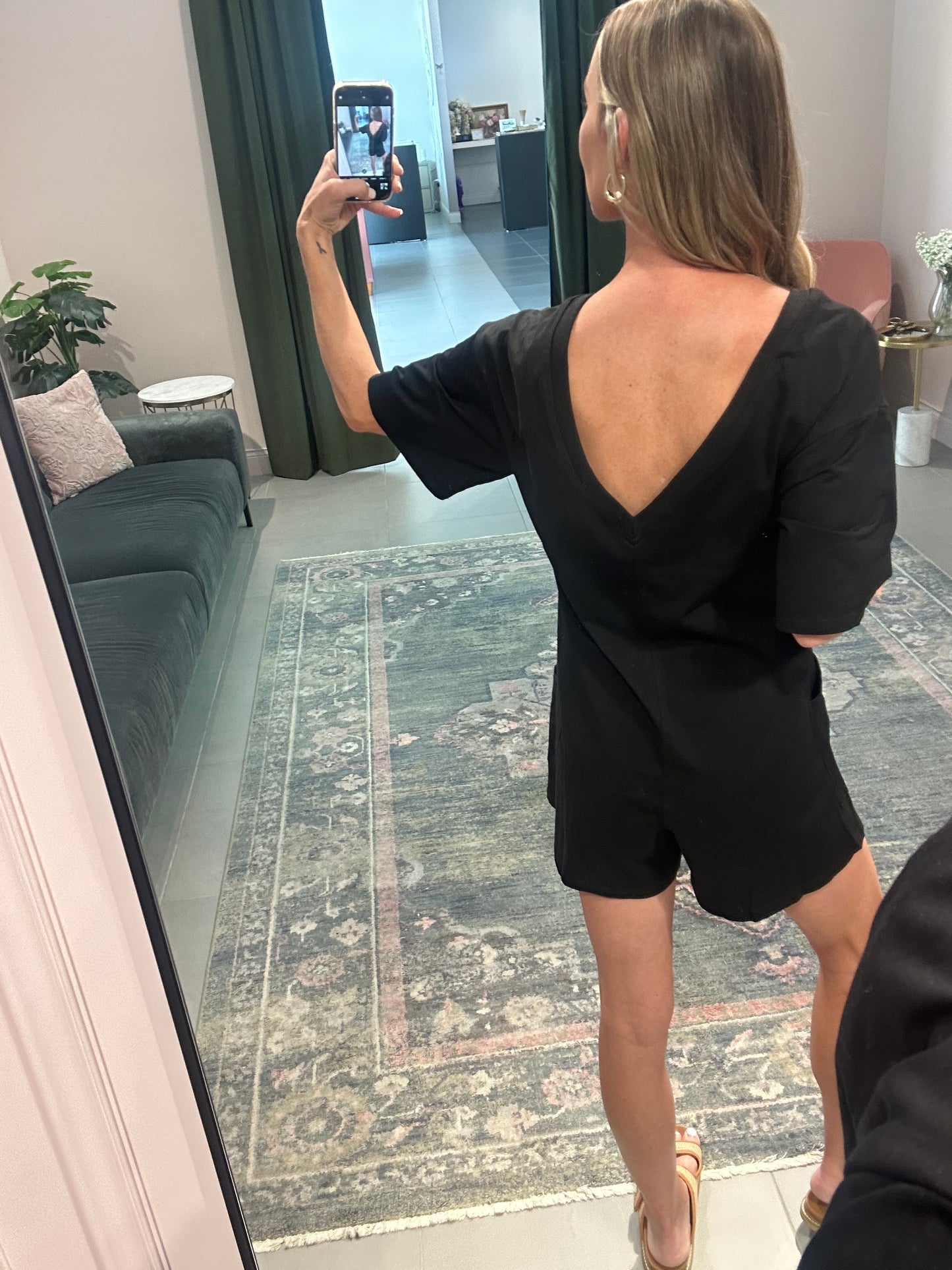 Black Reversible Romper