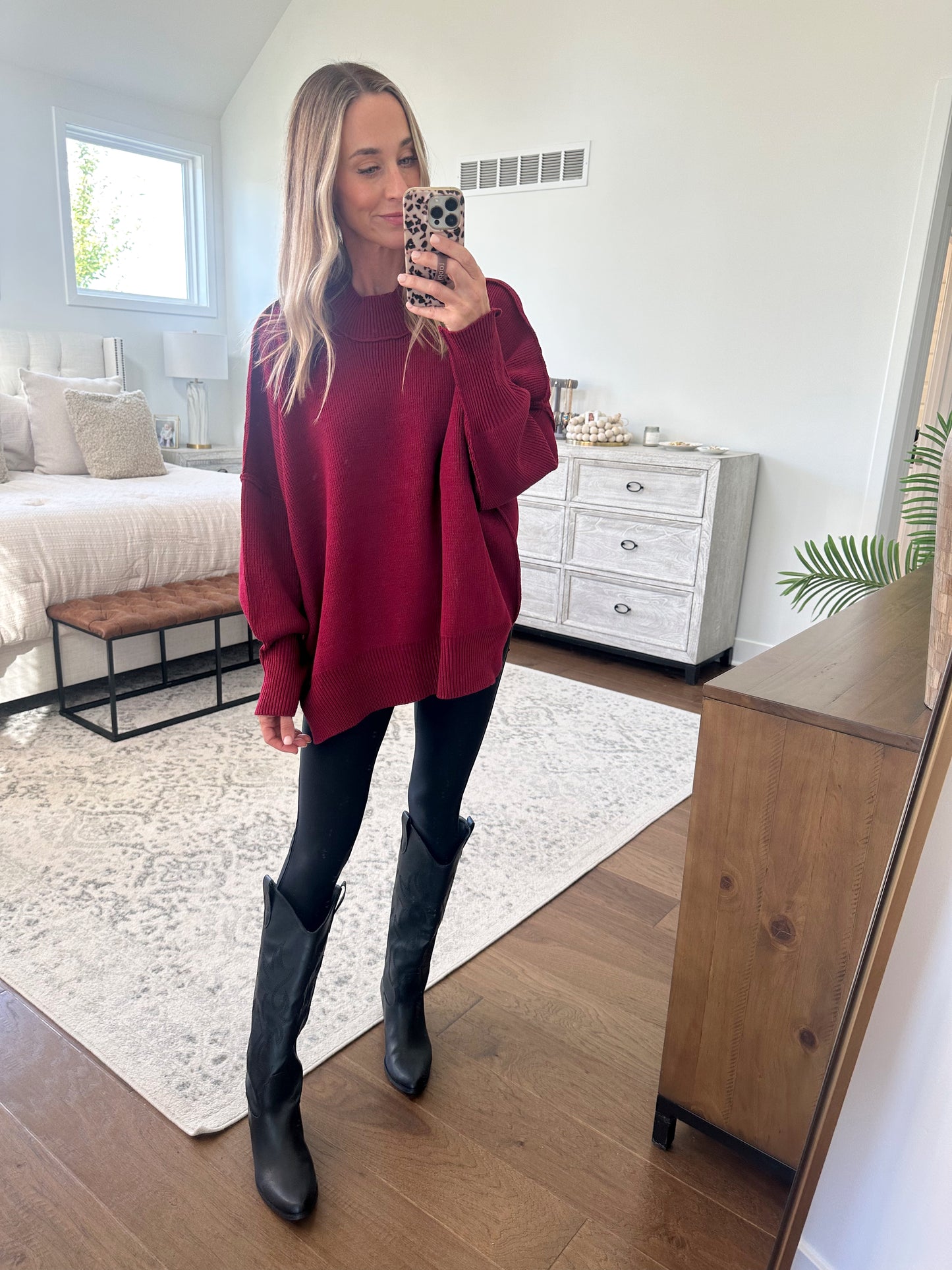 Oversized Sweater- Cabernet