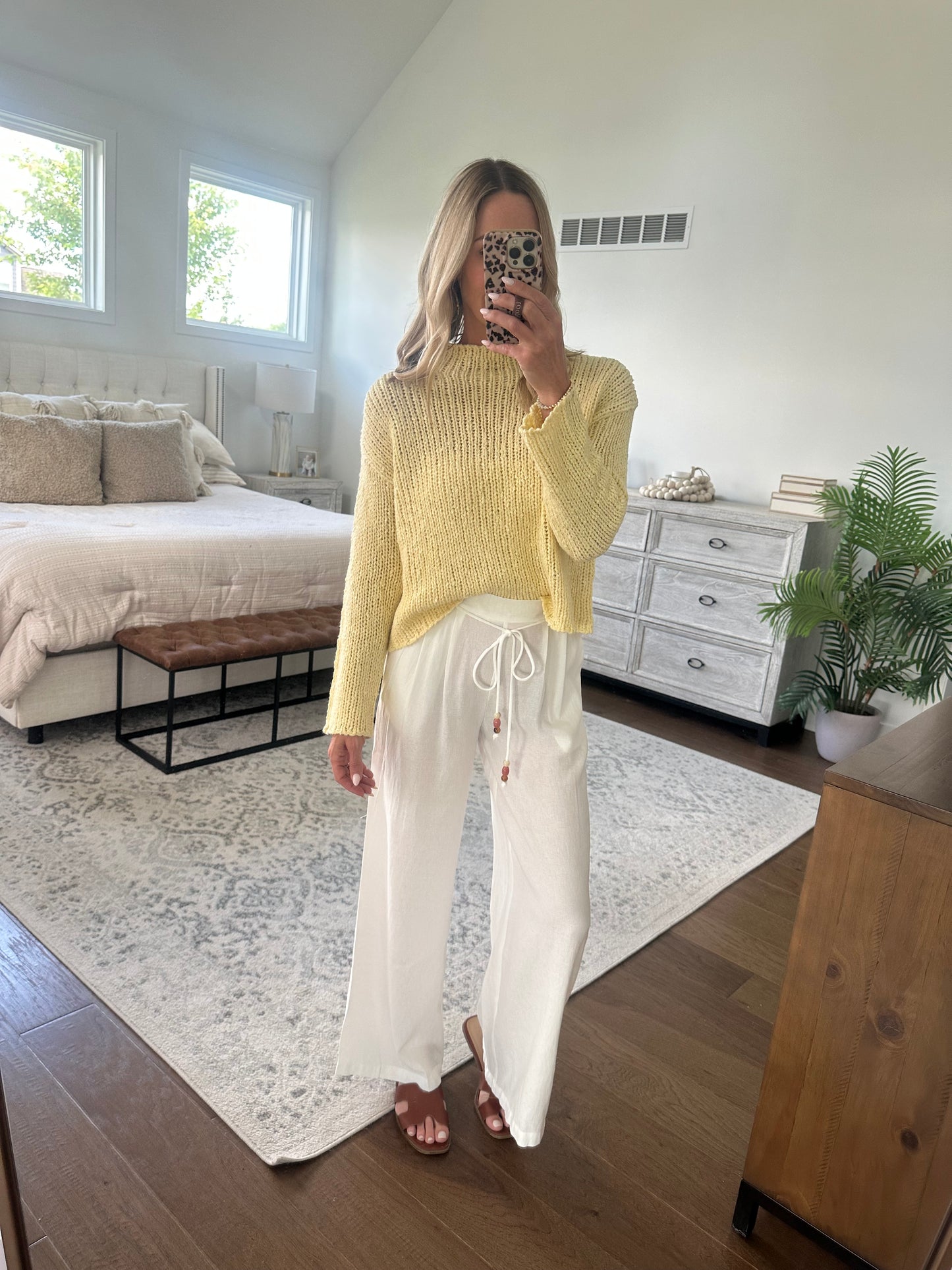 White Wide Leg Beach Pant