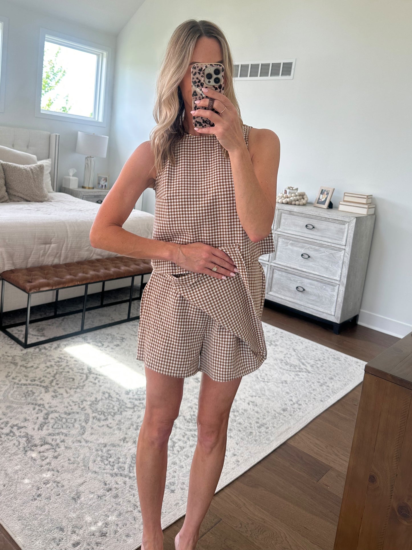 Gingham-Set - brown