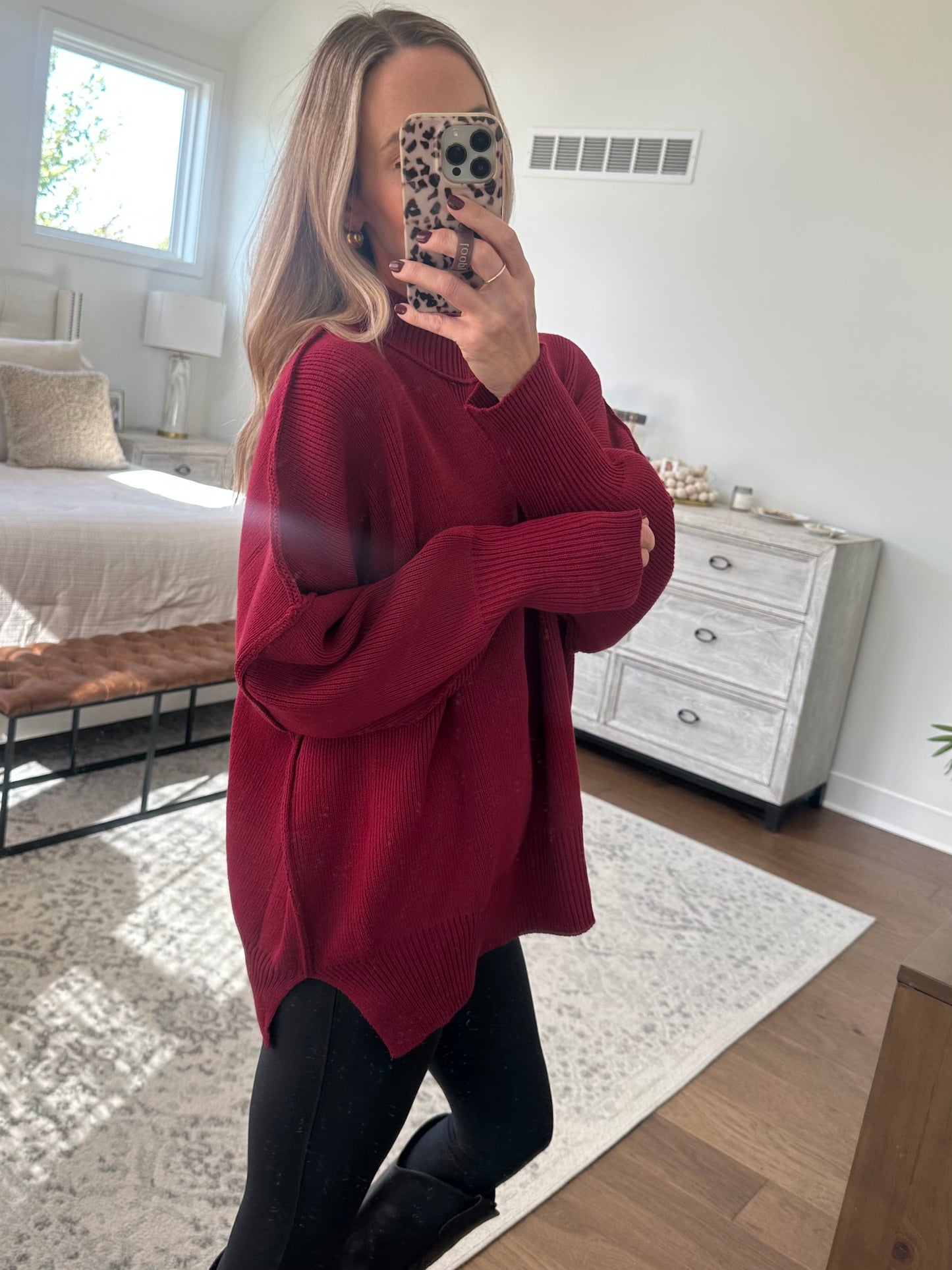 Oversized Sweater- Cabernet