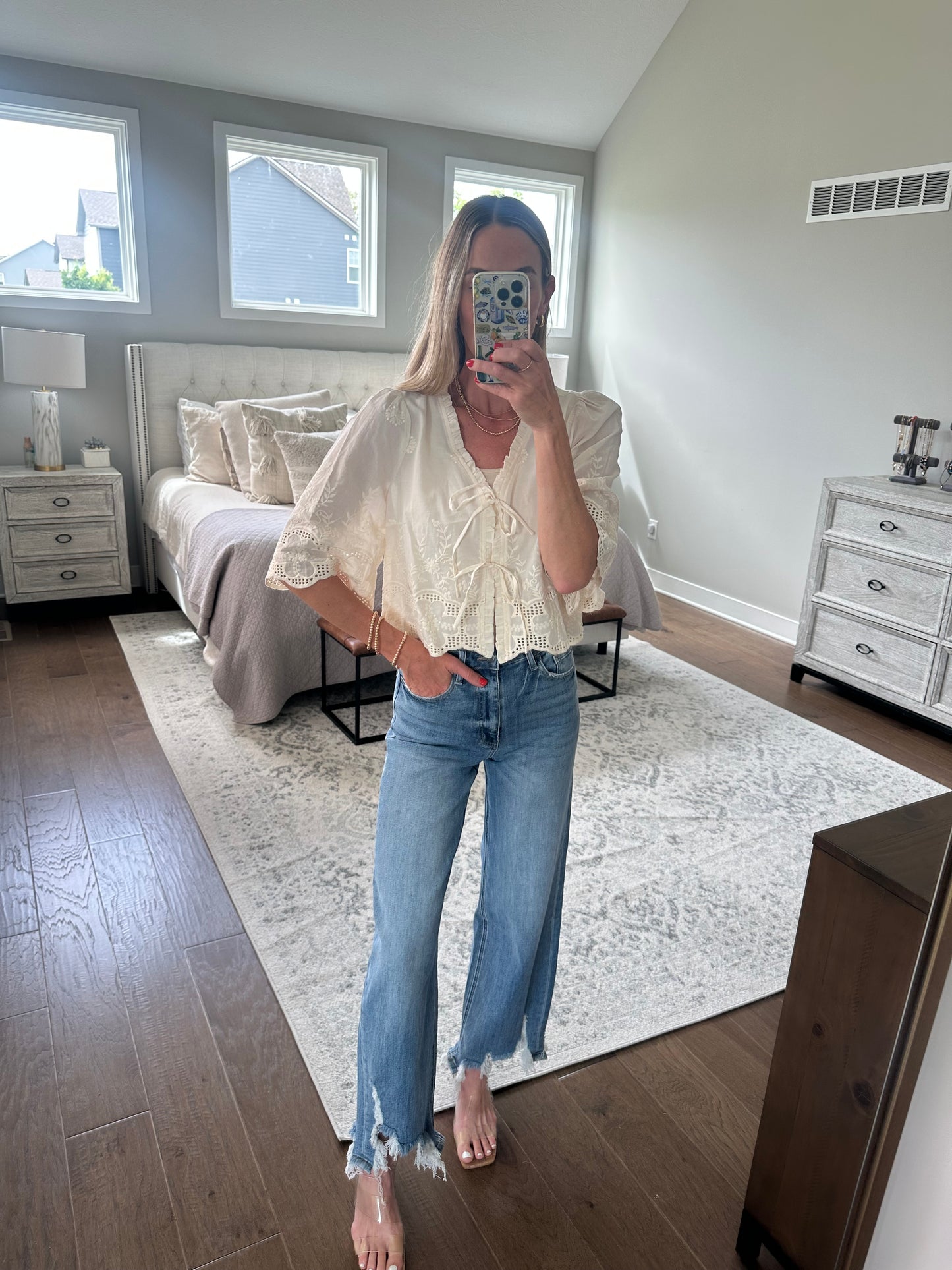Tie Front Blouse- Ivory