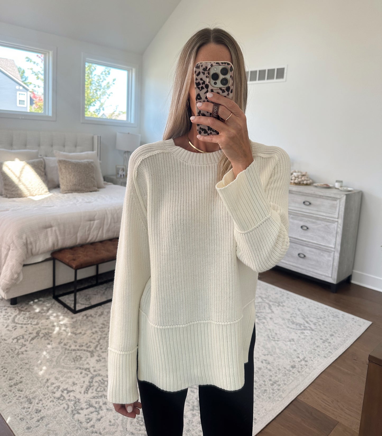 Cream Round Neck Sweater