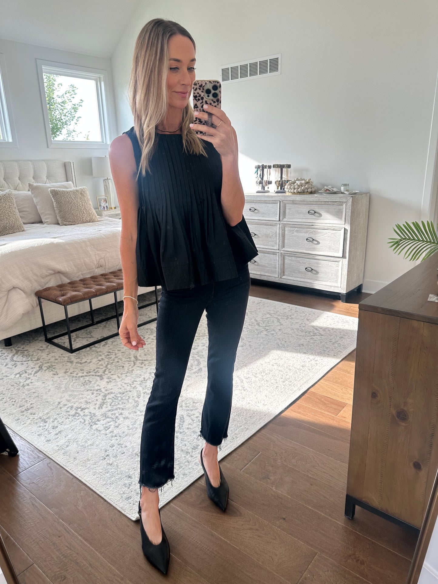 Black Pleated Tank