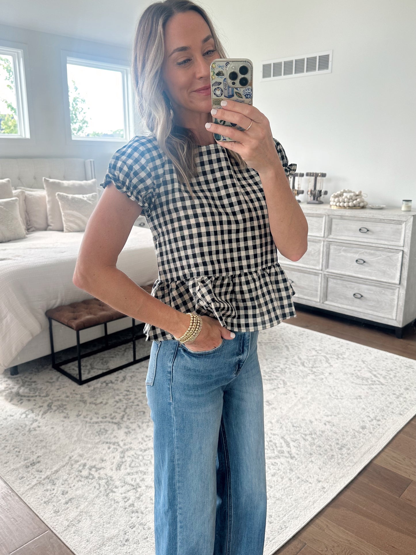 Linen Gingham Top