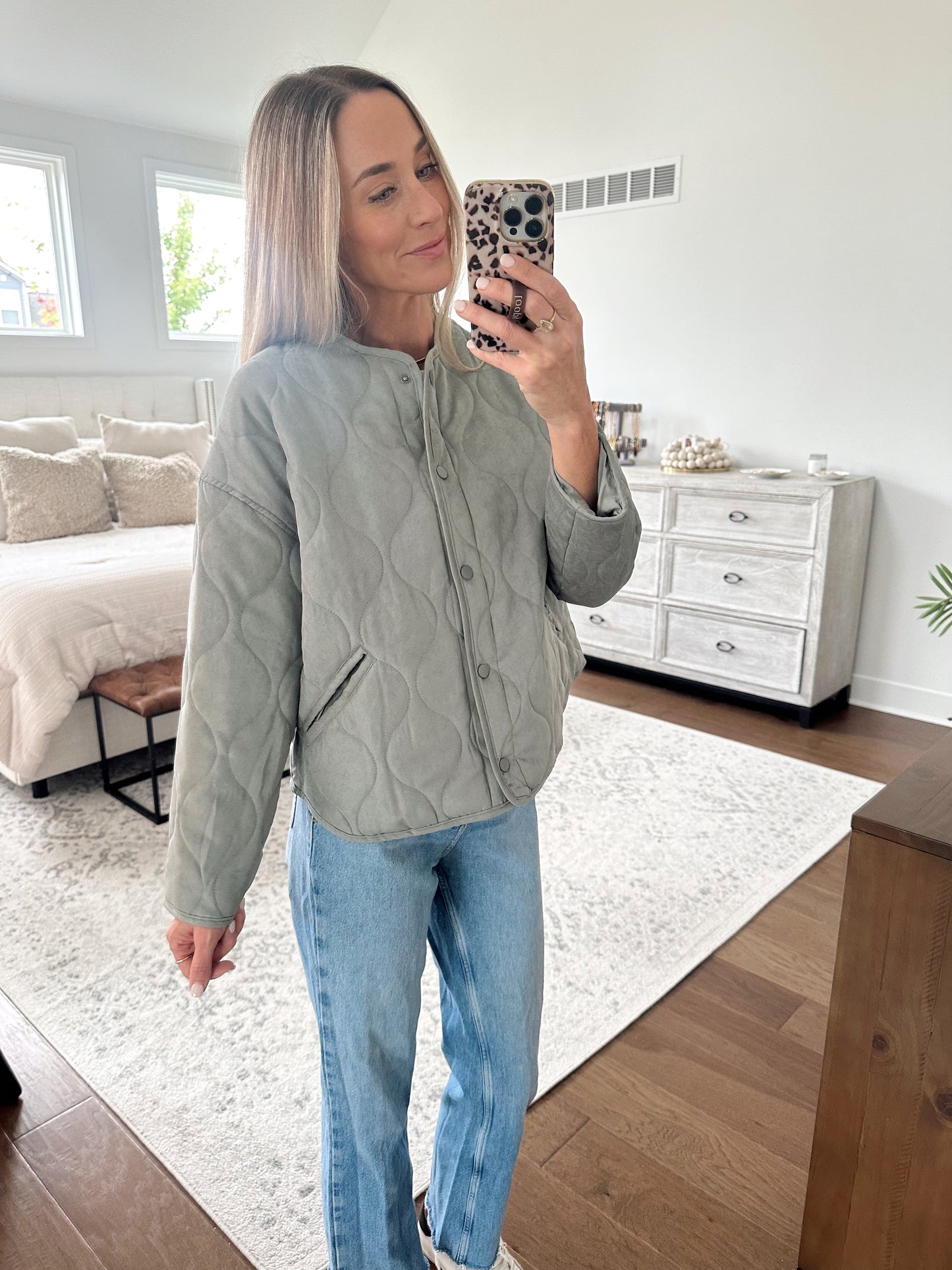 Olive Quilted Coat