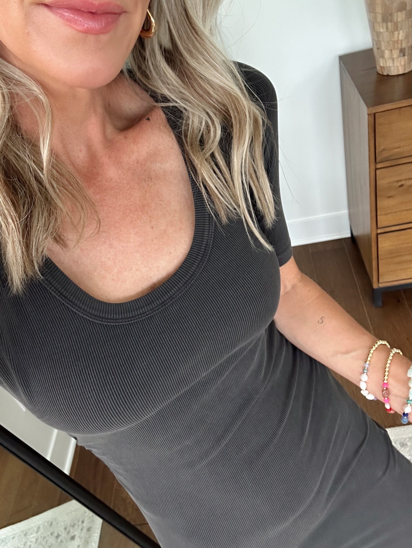 Charcoal Scoop Neck Maxi