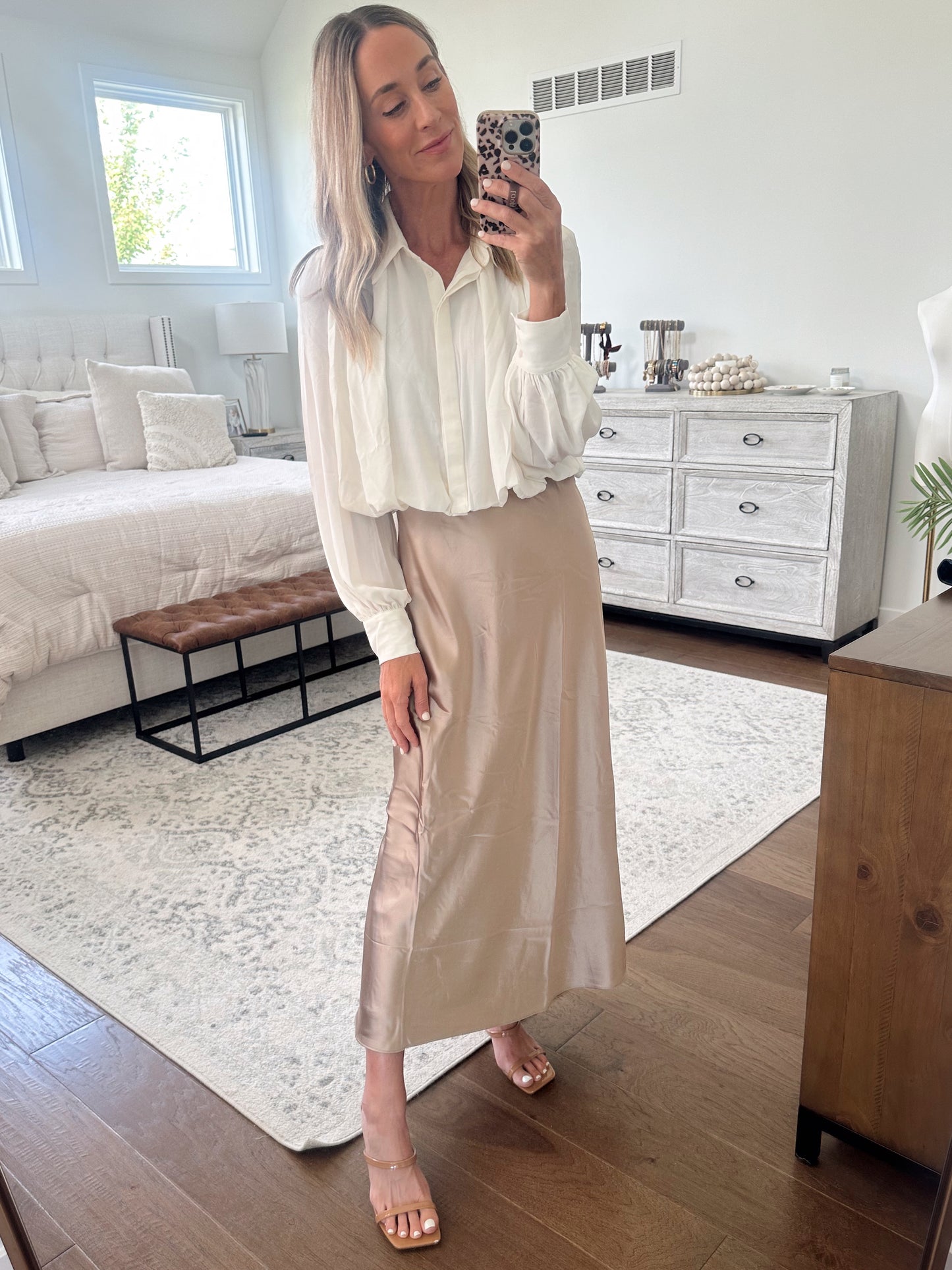 Bubble Hem Chiffon Top
