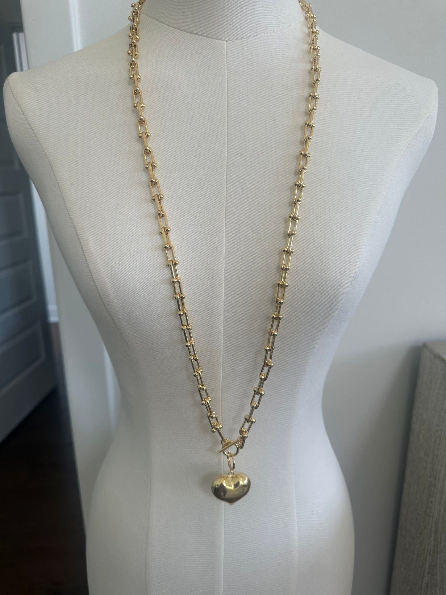 Chunky Heart Charm Necklace