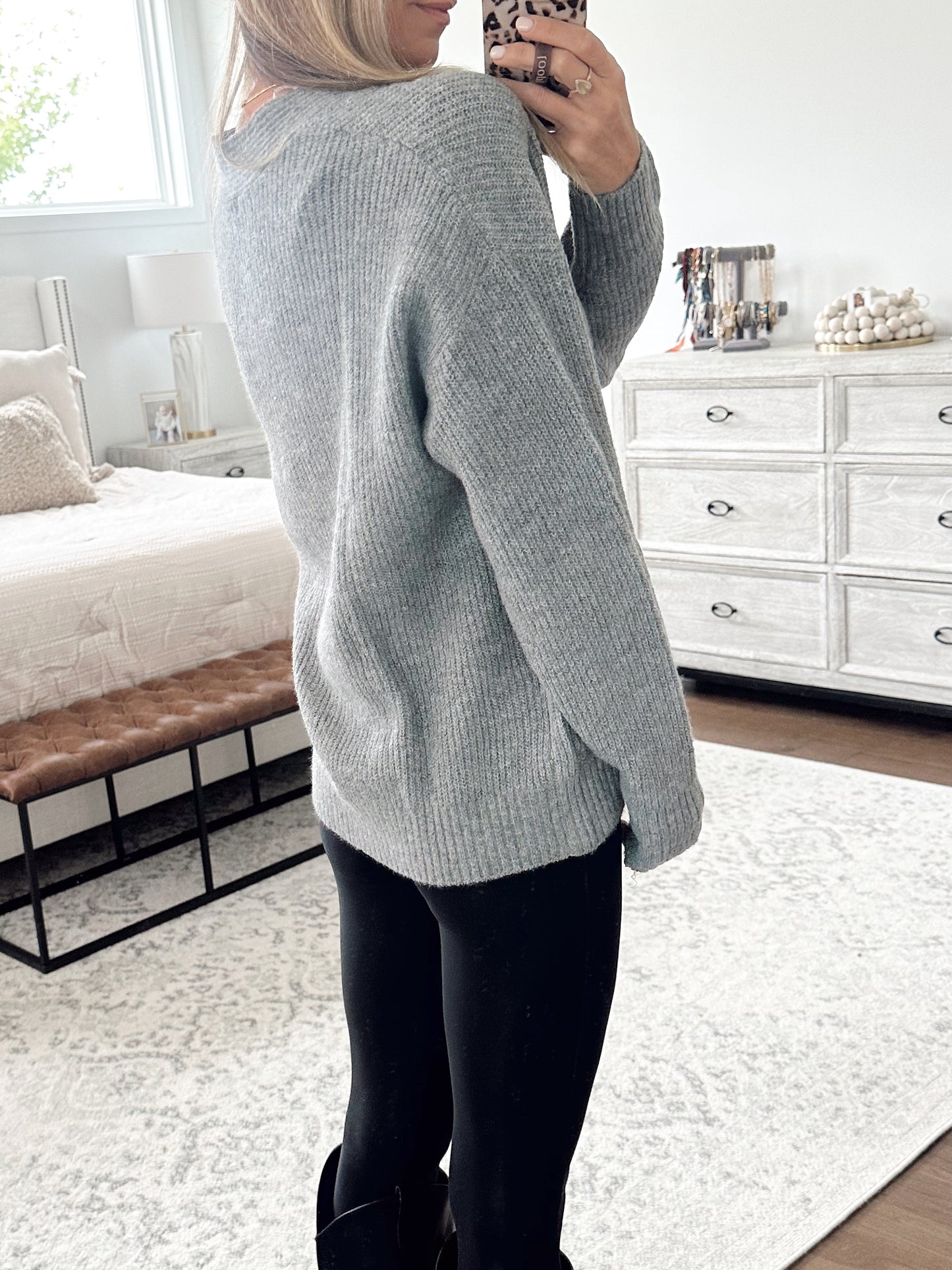 Grey Boyfriend Cardigan