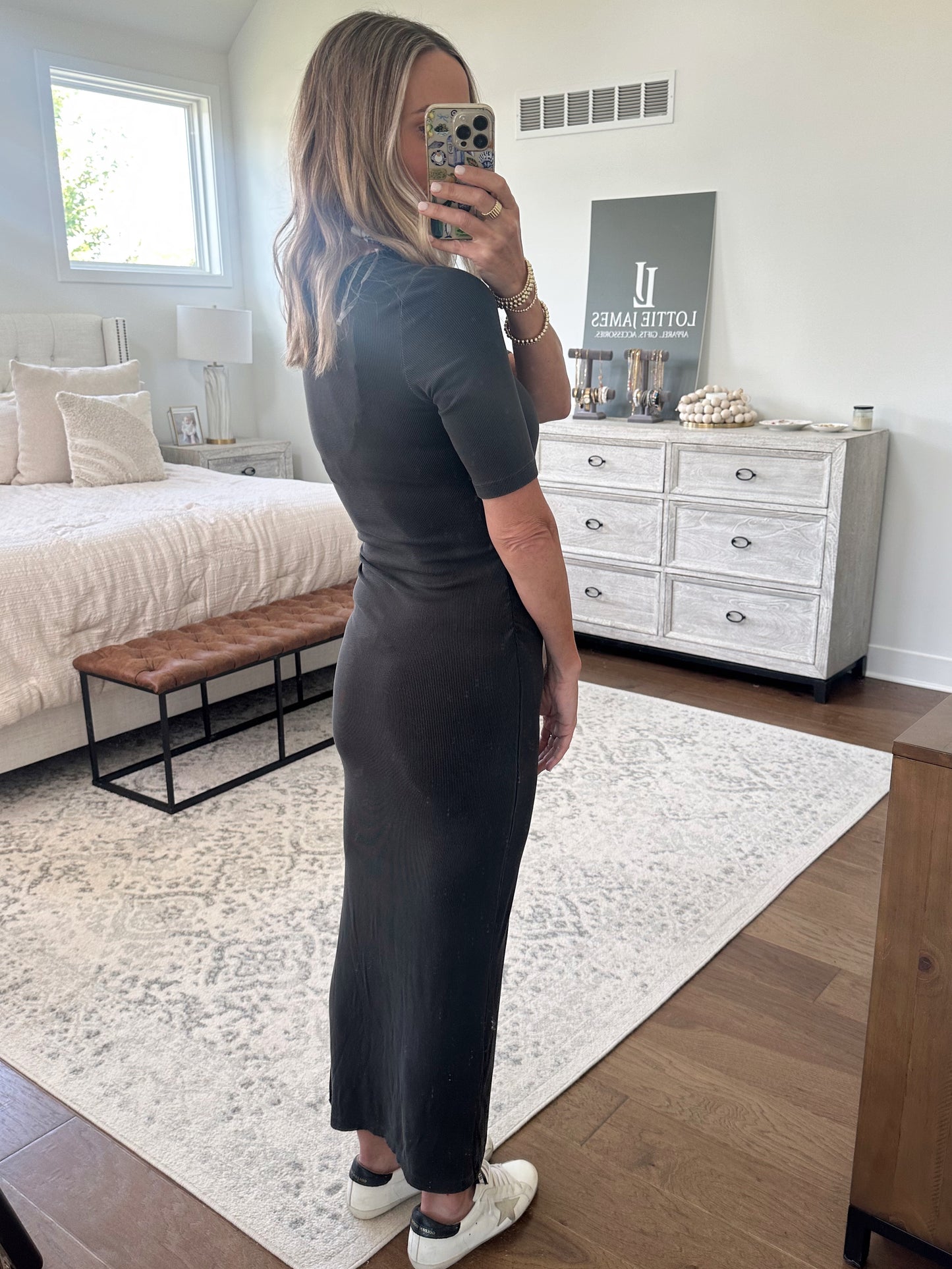 Charcoal Scoop Neck Maxi