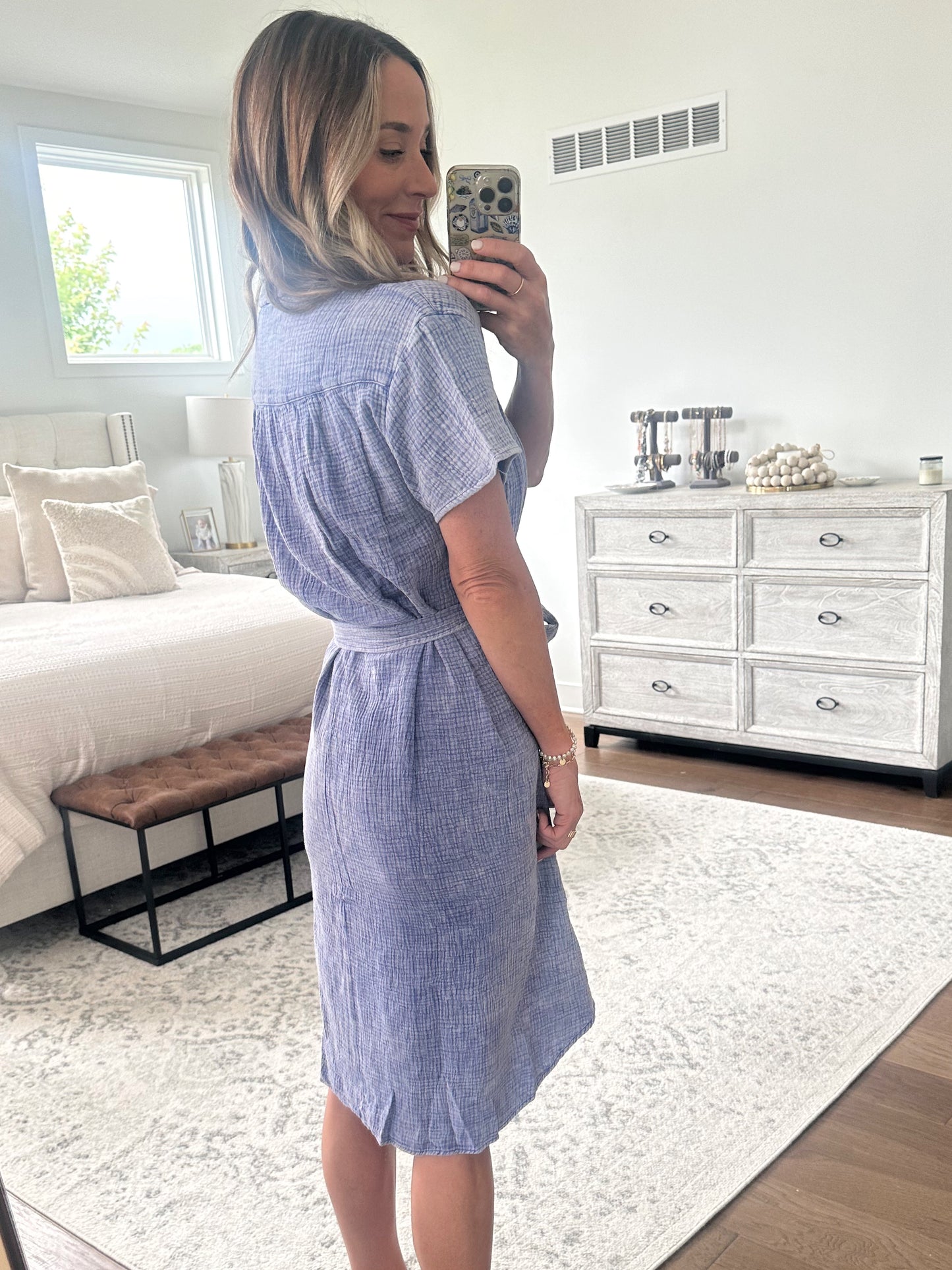 Washed Button Down Dress