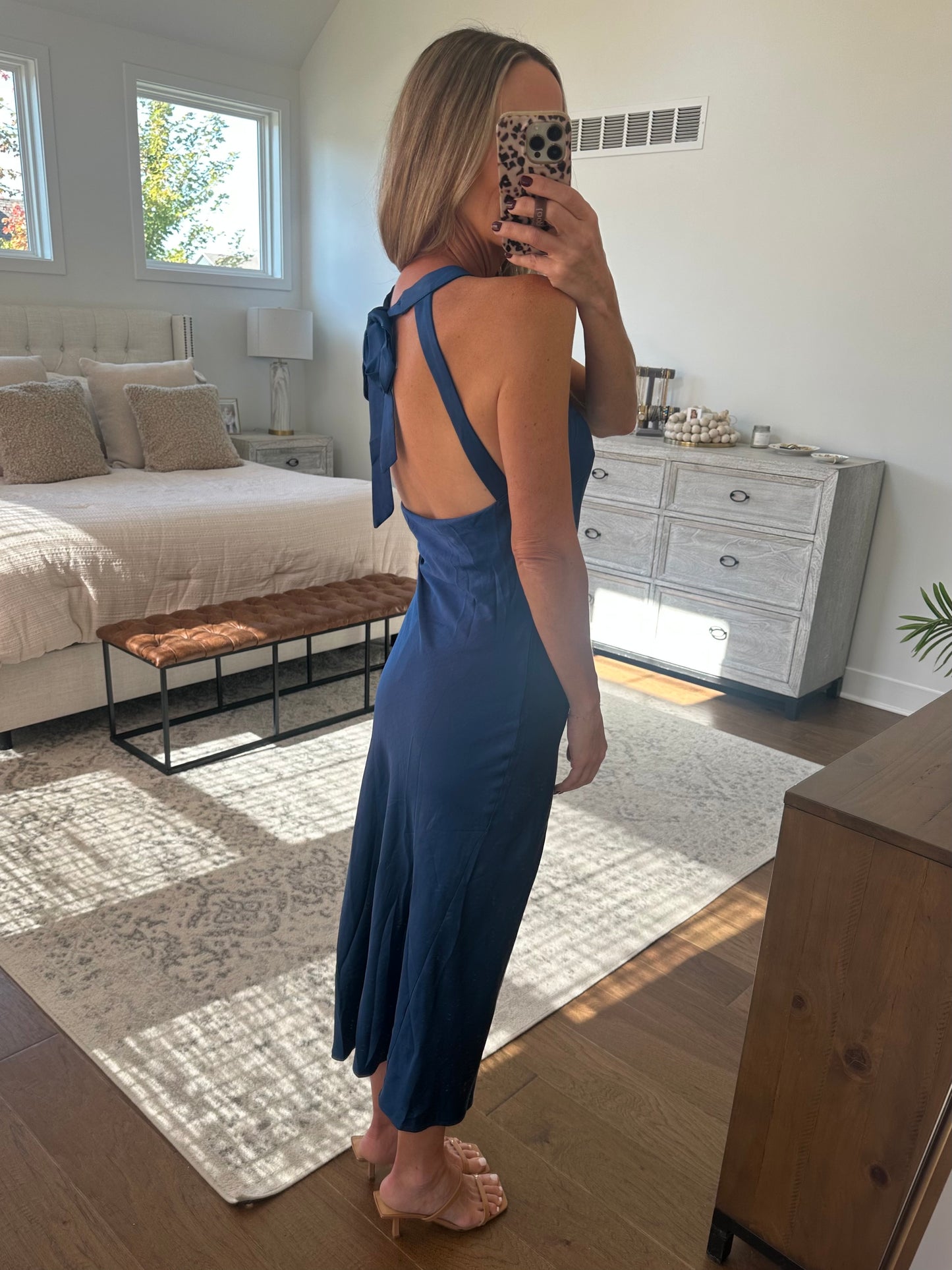 Satin Blue Dress