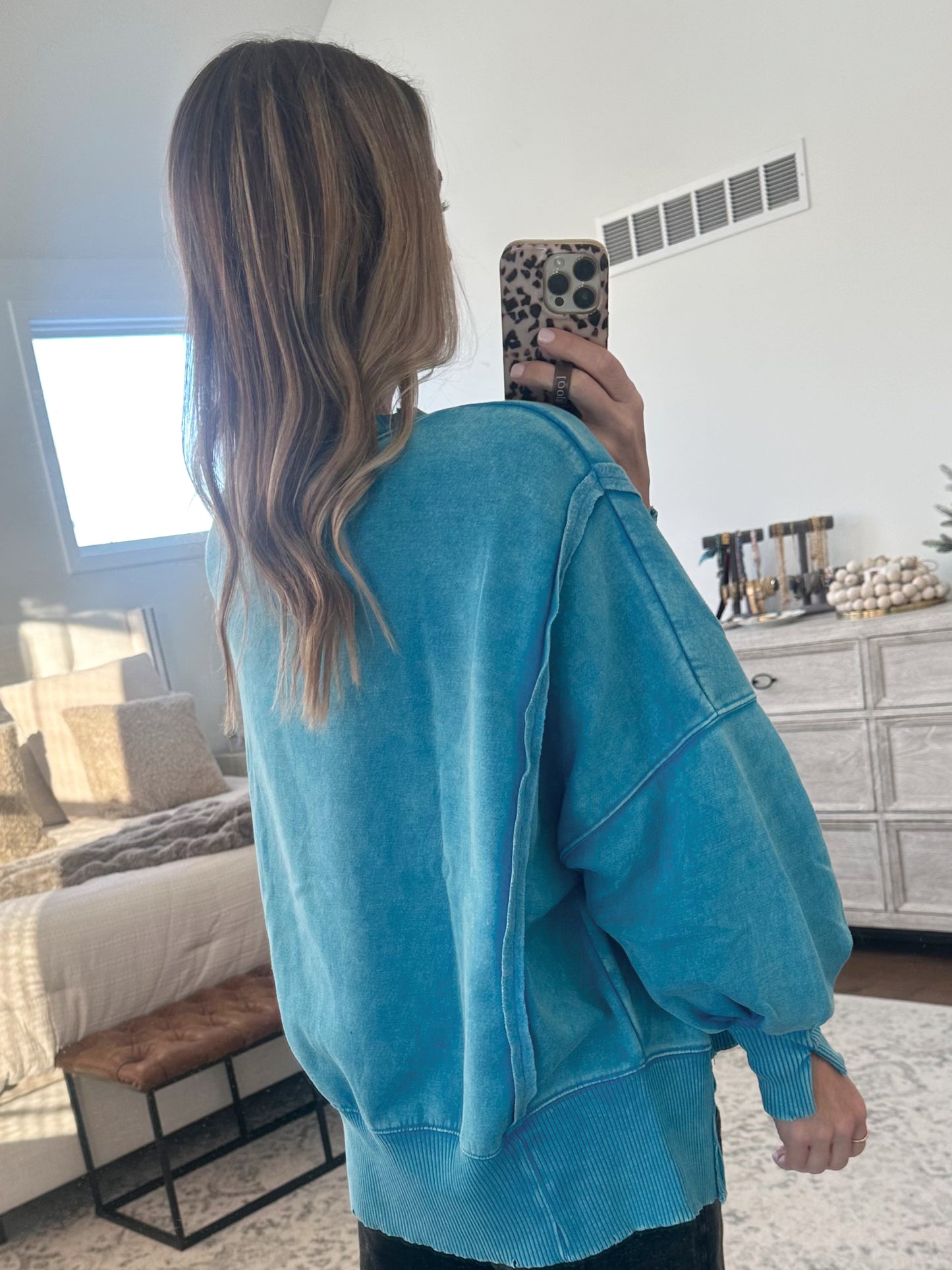 Oversized Sweatshirt- Blue