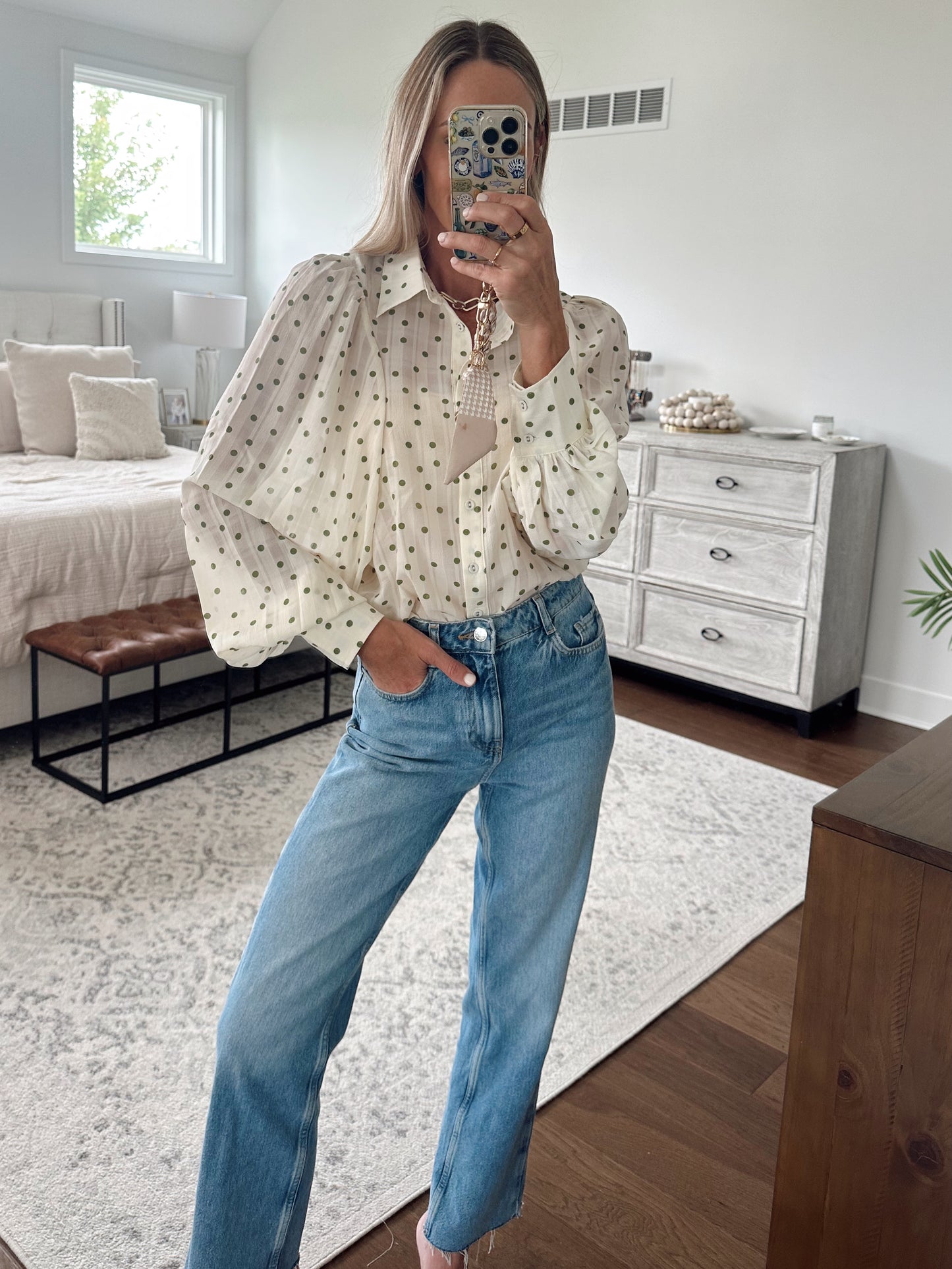 Lime Polka Dot Top