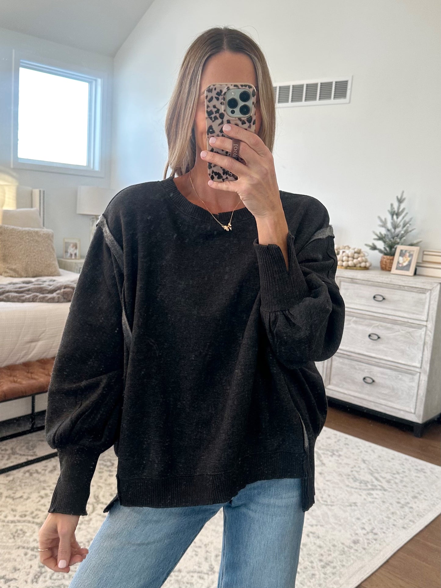 Oversized Sweatshirt- Charcoal