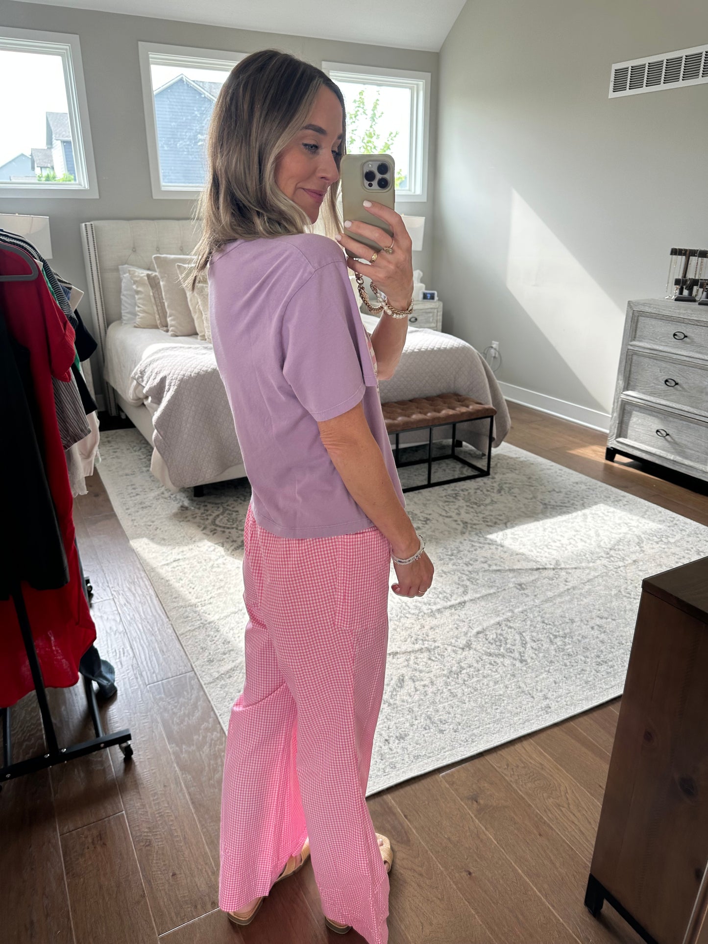 Gingham Pants- Pink