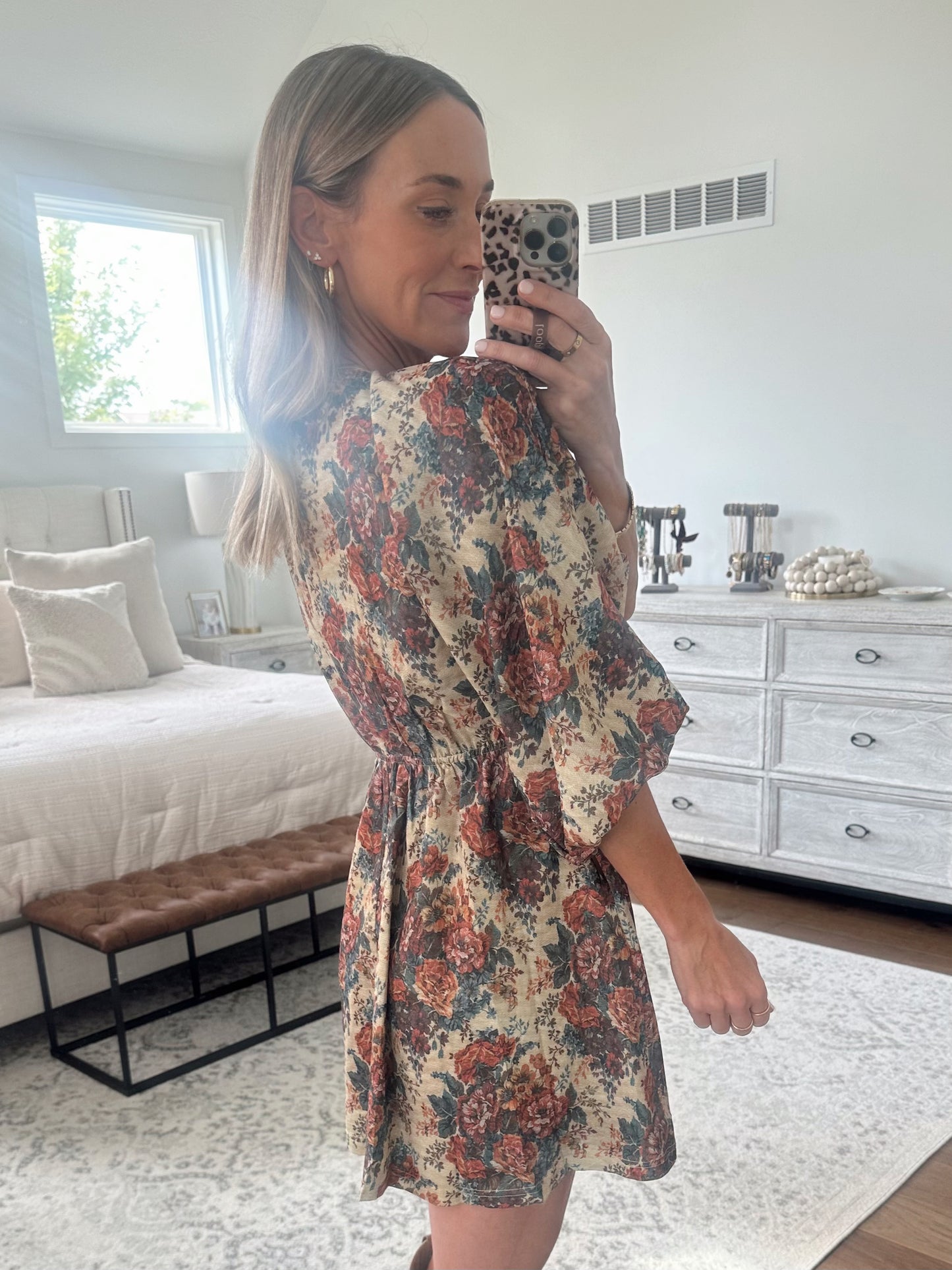 Vintage Floral Print Dress