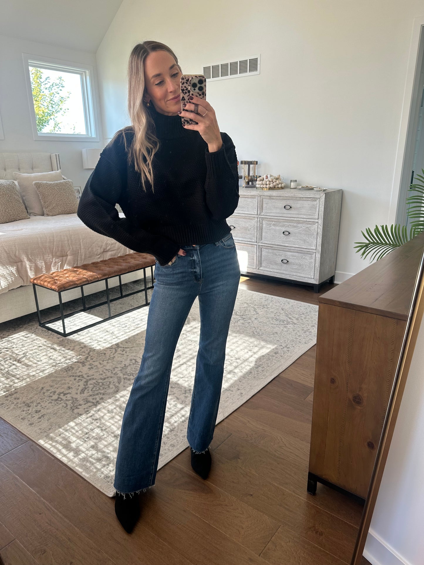 Black Mock Neck Sweater