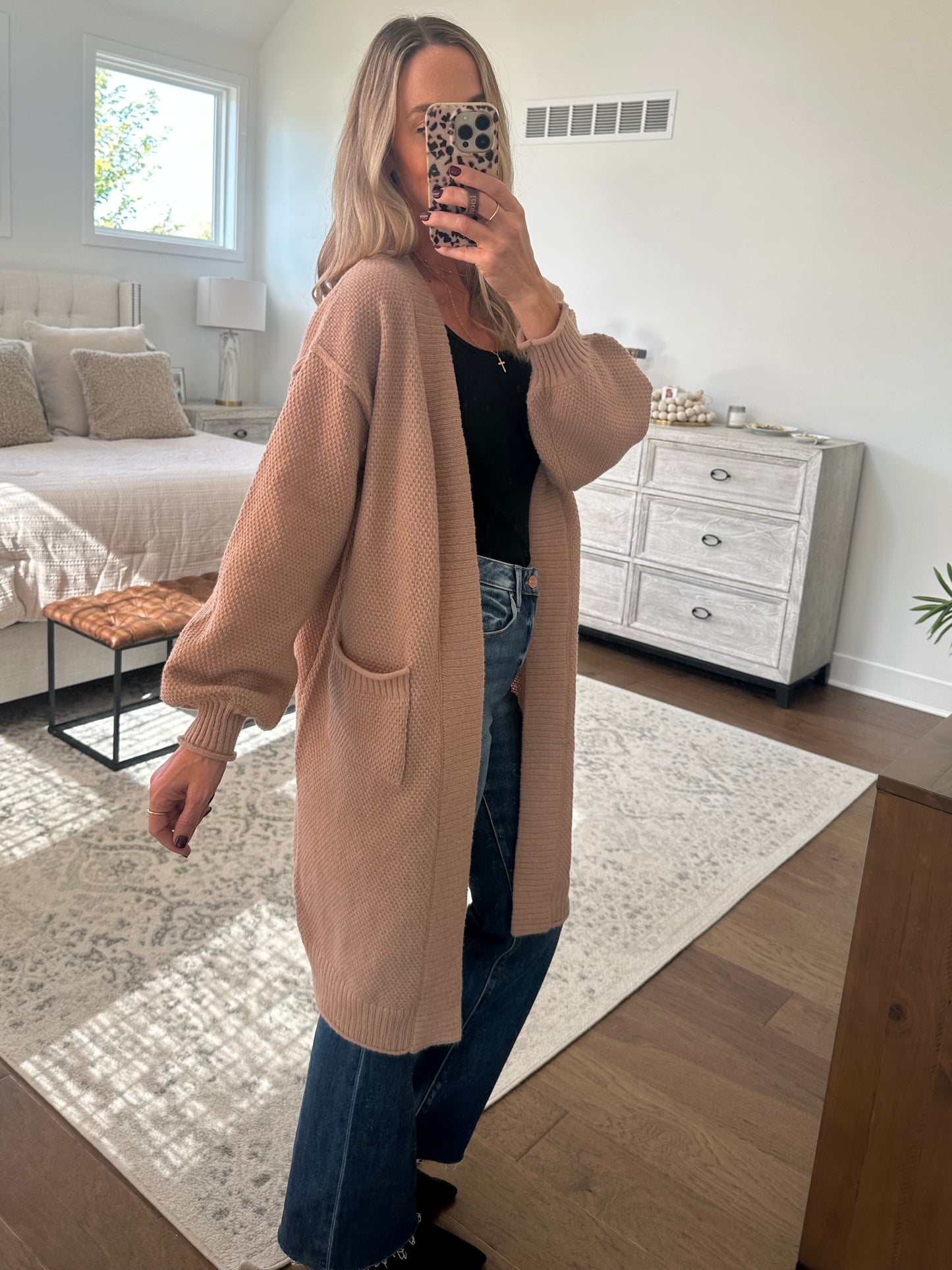 Long Camel Cardigan