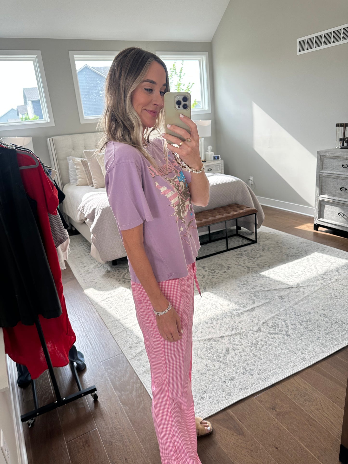 Gingham Pants- Pink