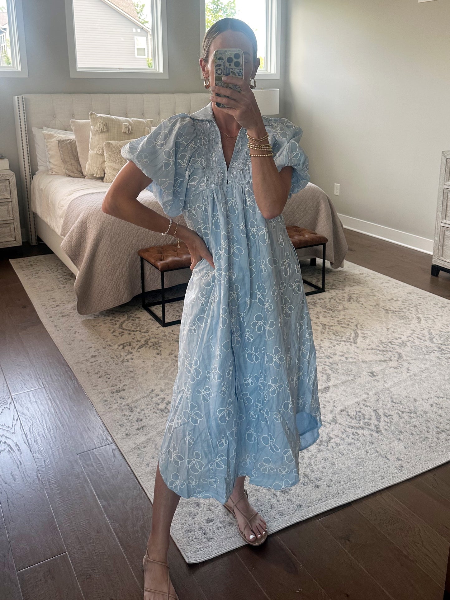 Baby Blue Floral Maxi