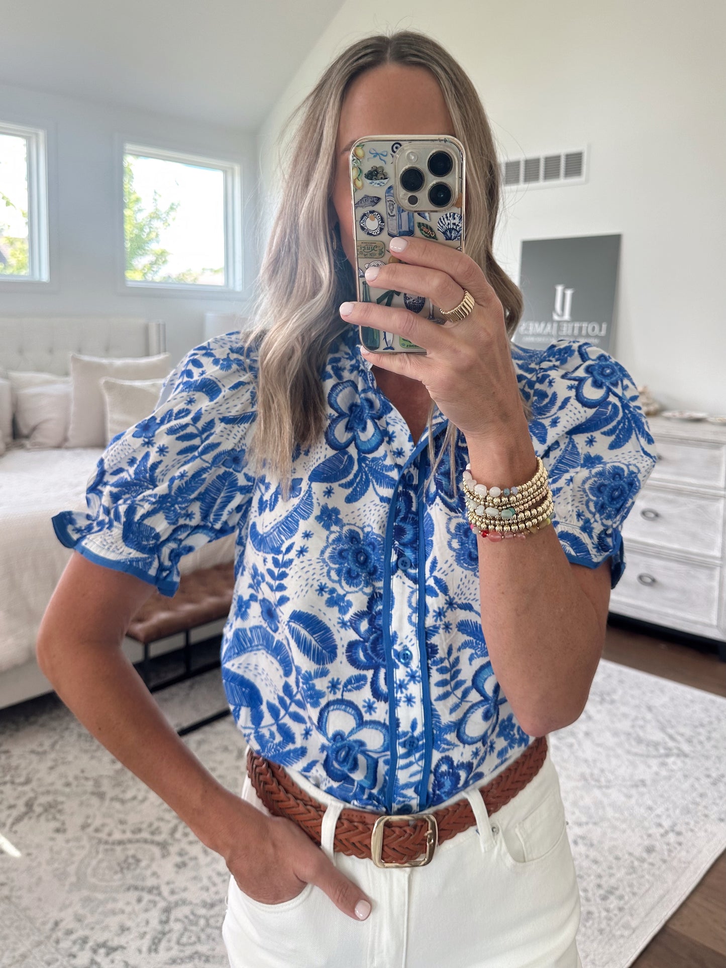 Blue & White Blouse